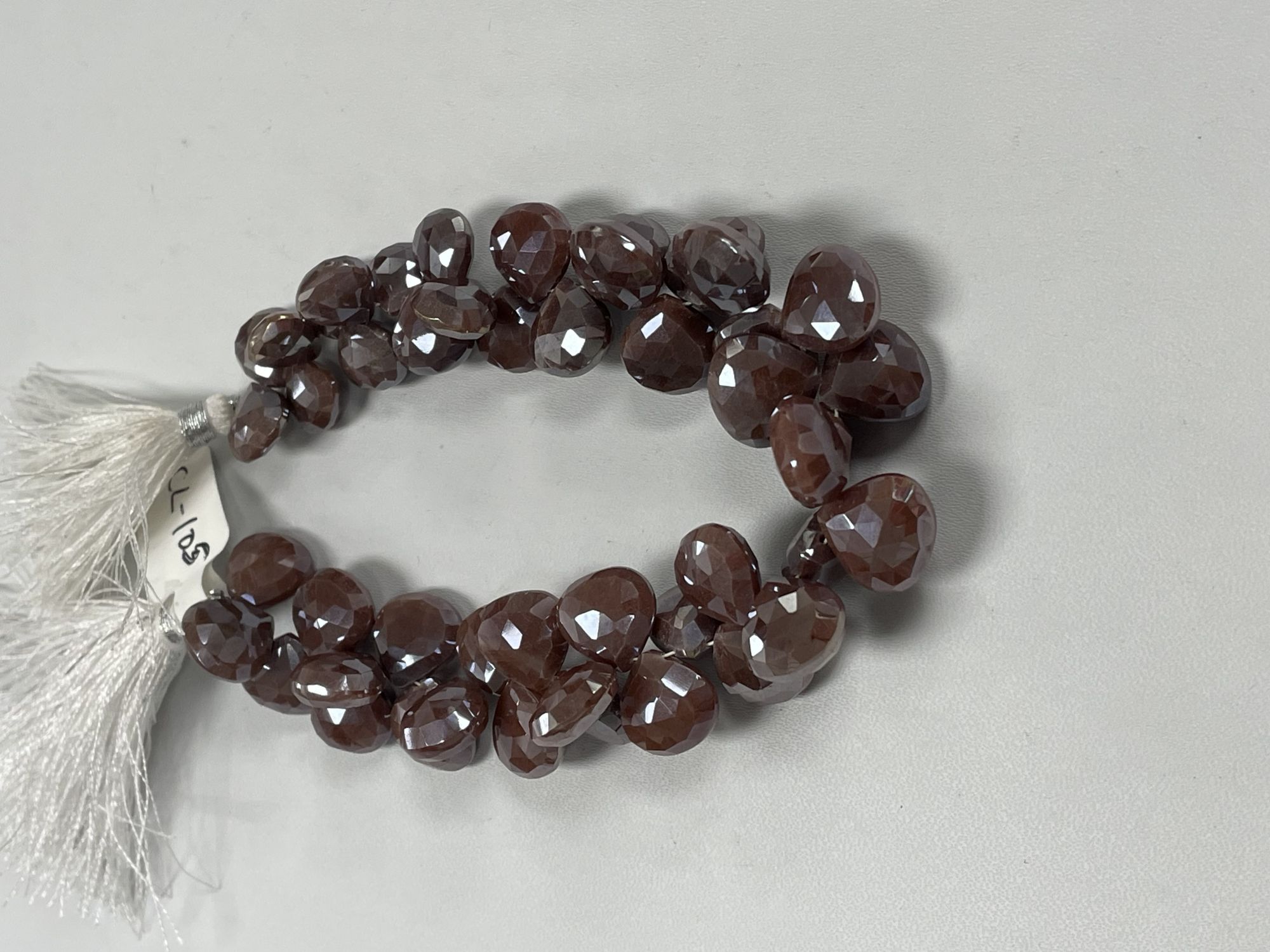 Brown Coated Moonstone Heart Faceted