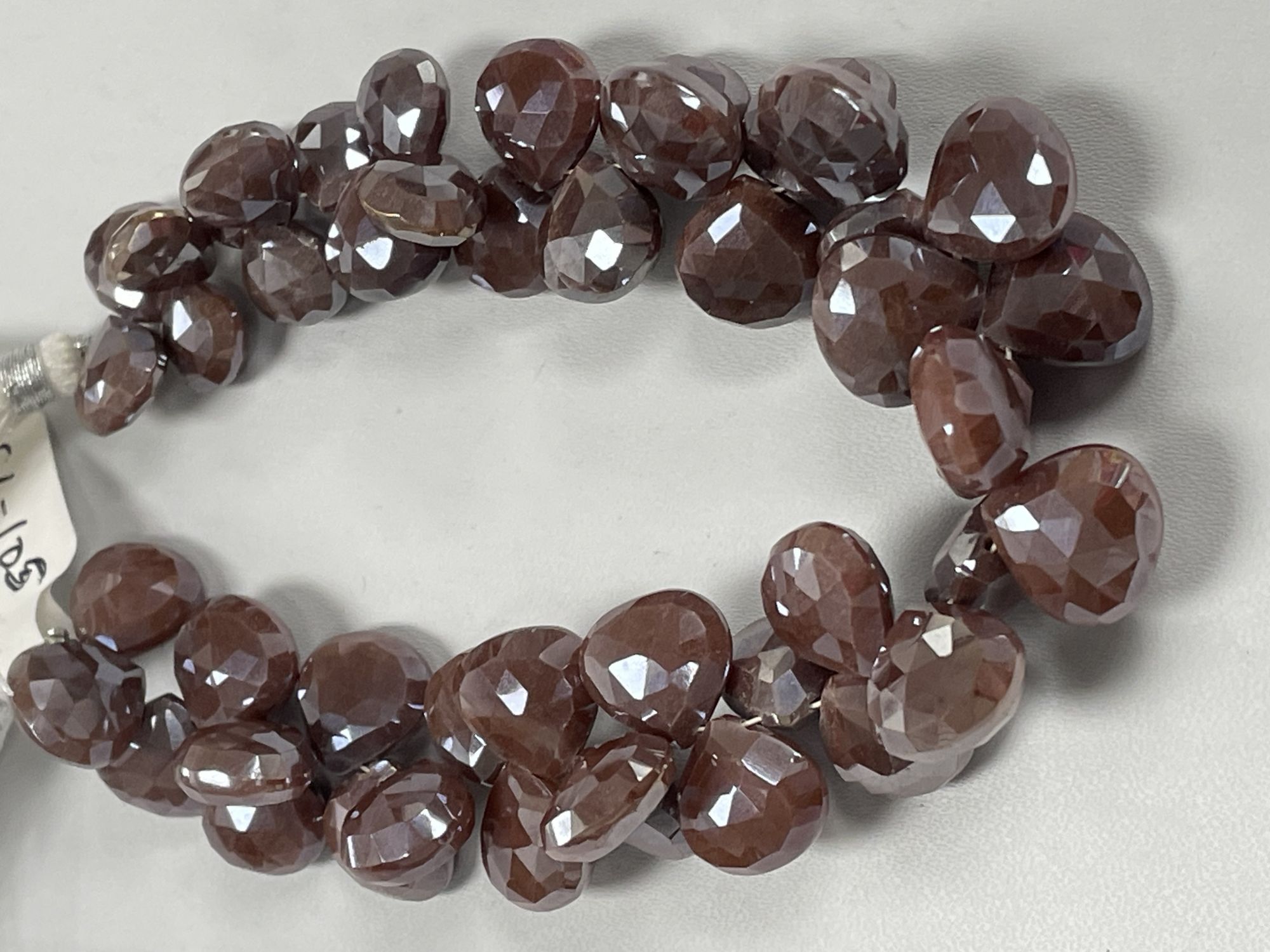 Brown Coated Moonstone Heart Faceted