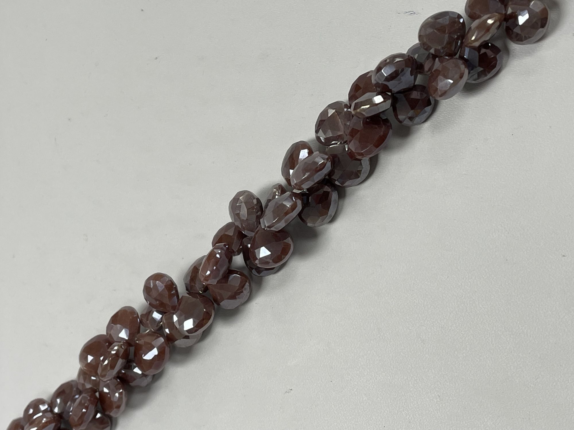 Brown Coated Moonstone Heart Faceted