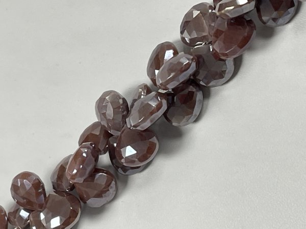 Brown Coated Moonstone Heart Faceted