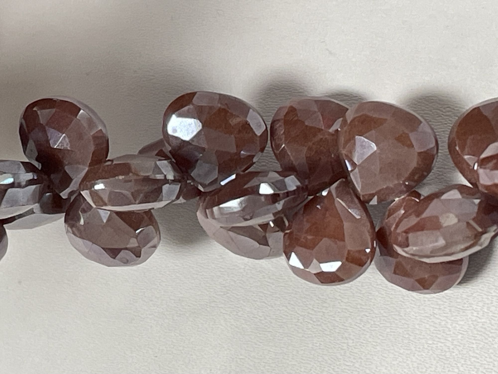 Brown Coated Moonstone Heart Faceted
