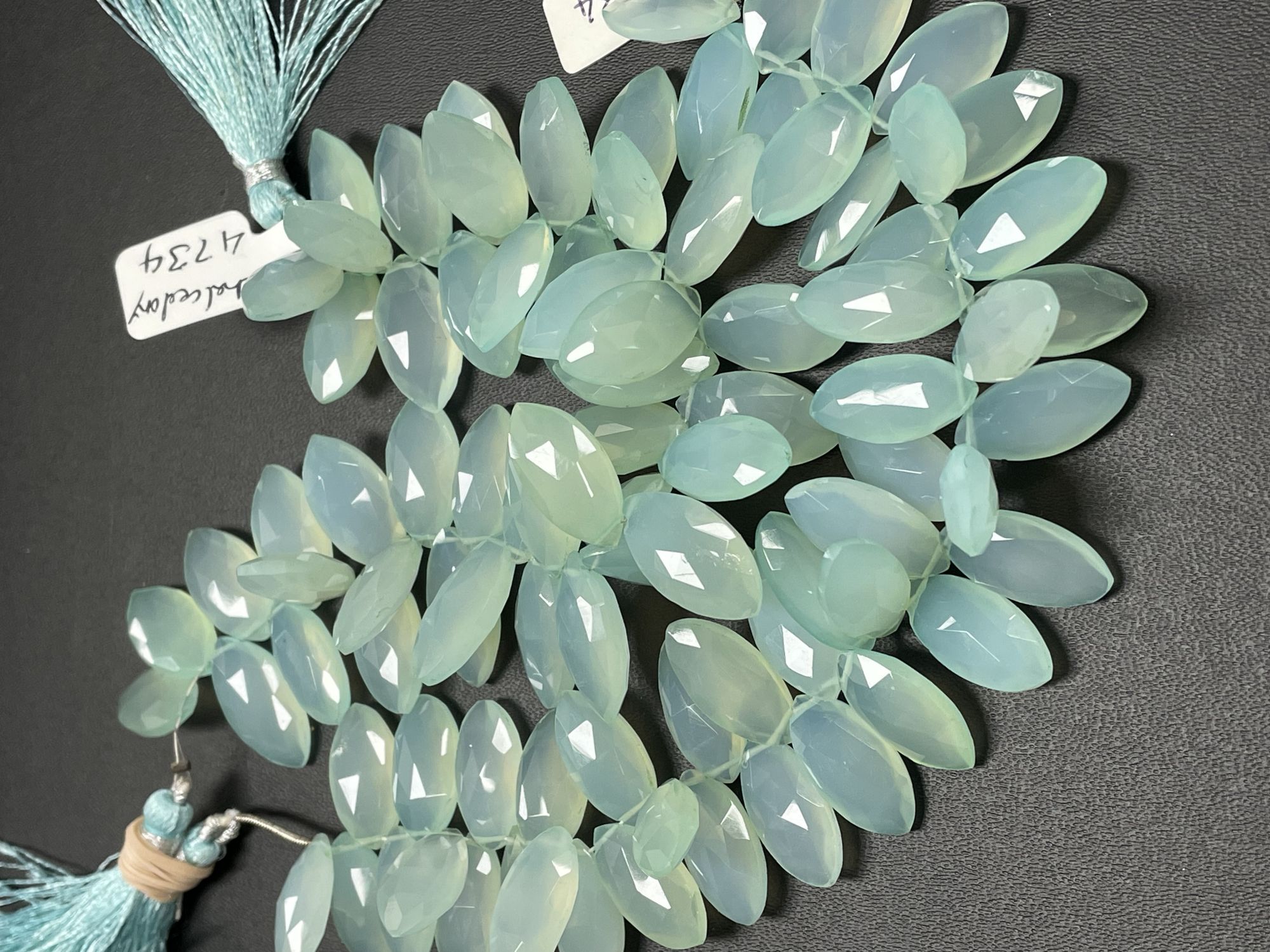 Aqua Chalcedony Marquise Faceted