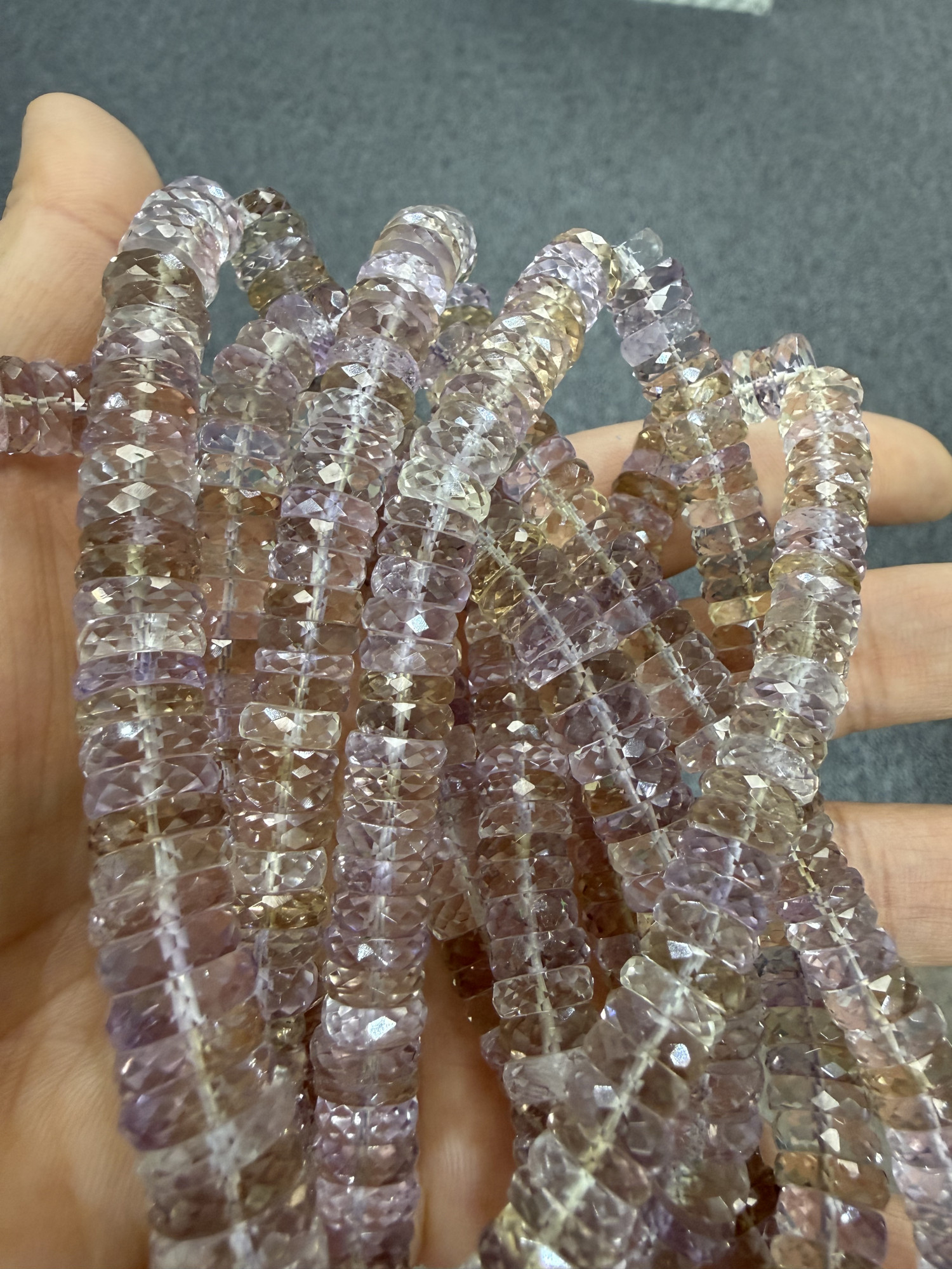 Shaded Ametrine Rondelle Faceted