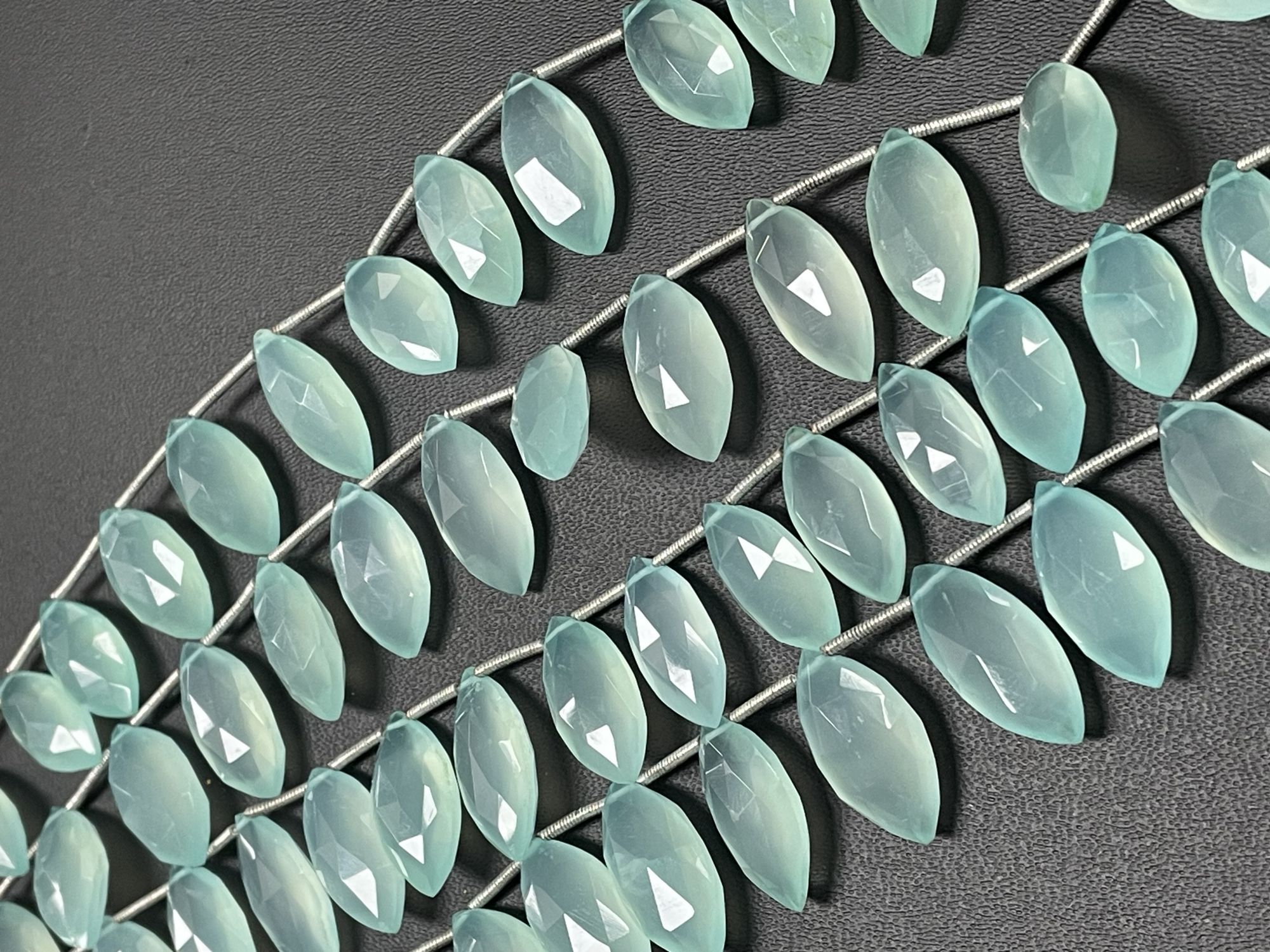 Aqua Chalcedony Marquise Faceted