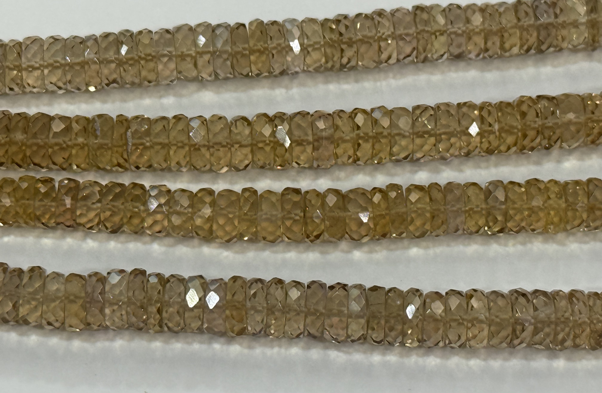 Beer Quartz Rondelle Faceted
