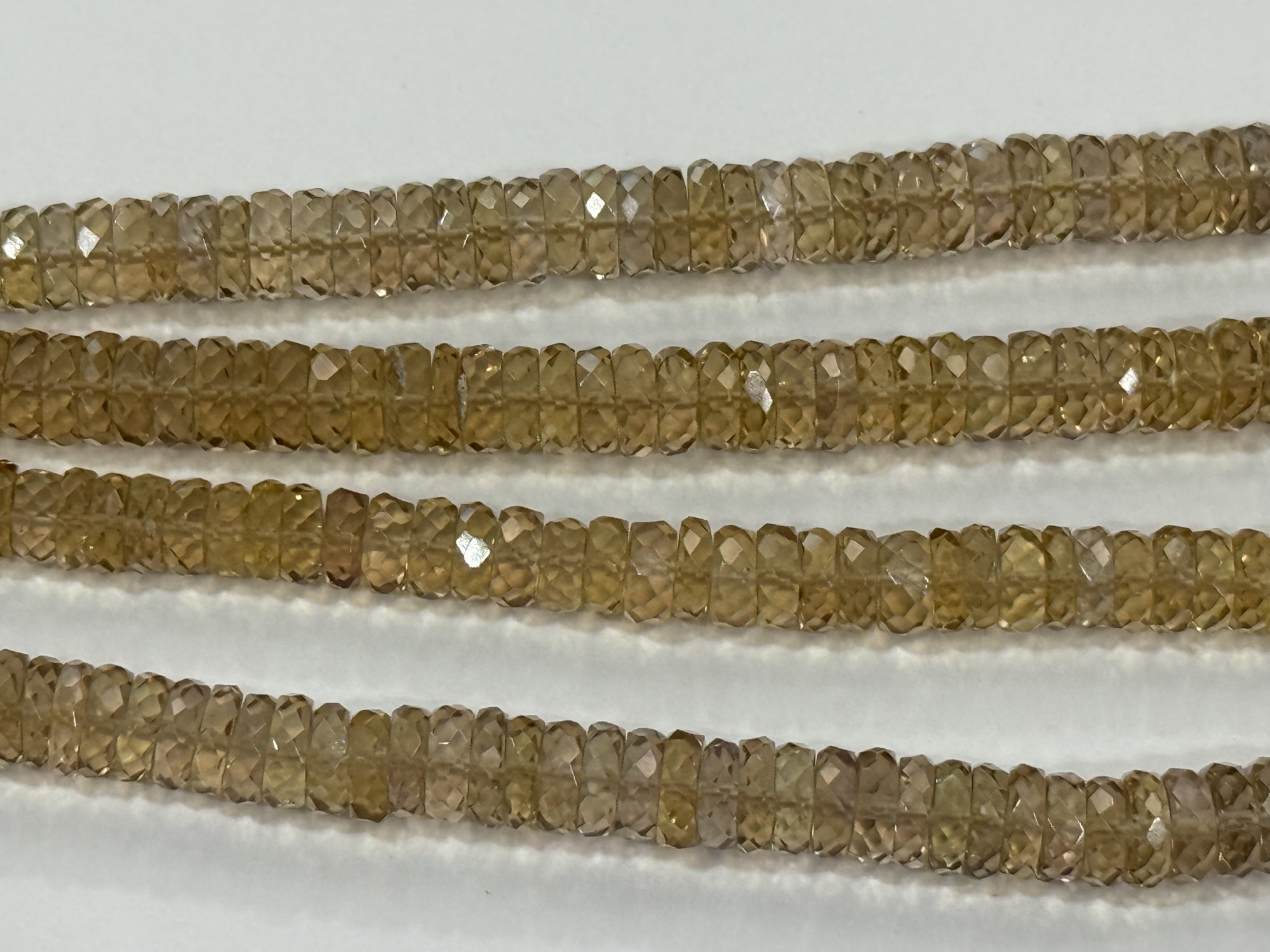 Beer Quartz Rondelle Faceted
