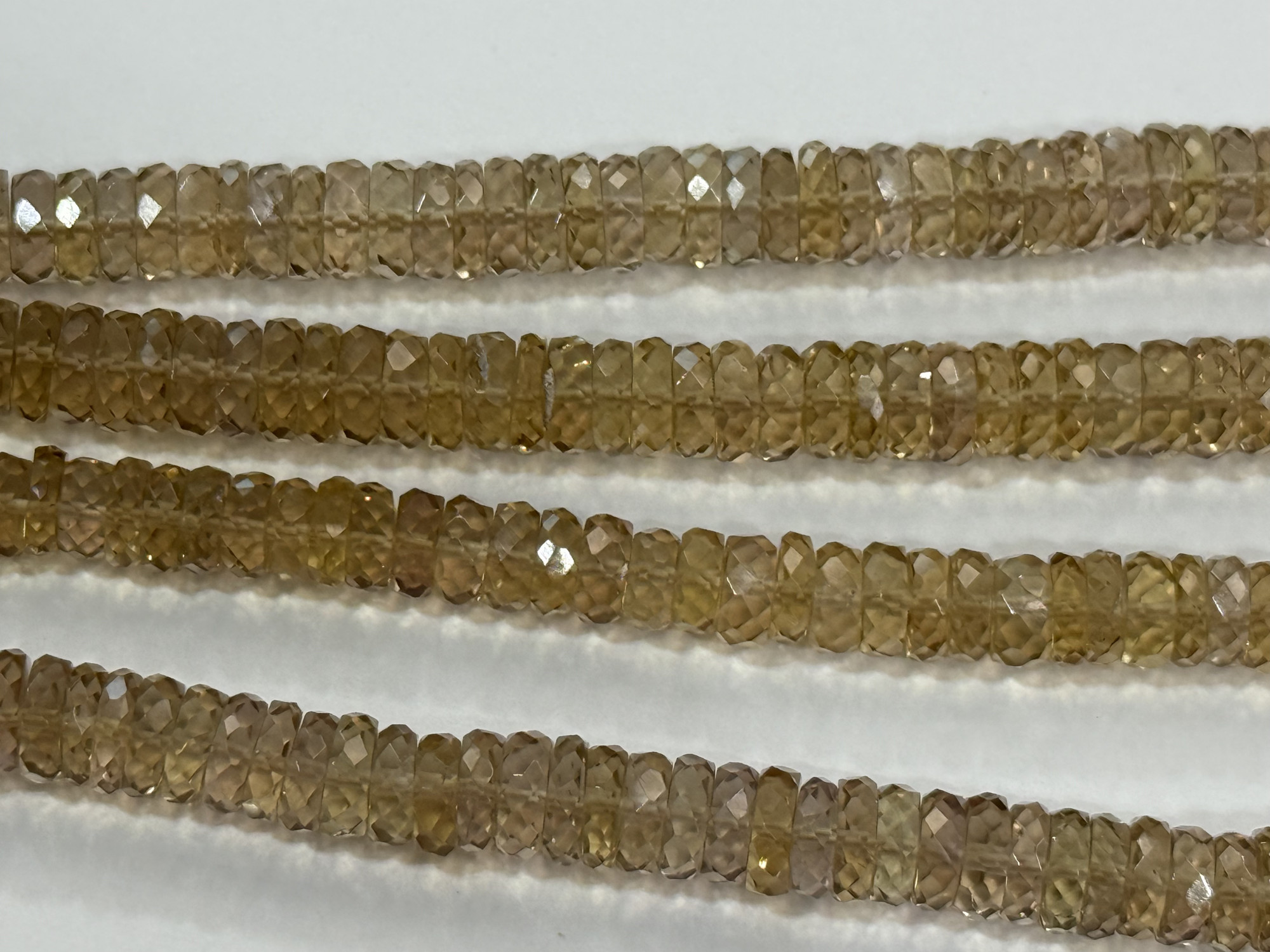 Beer Quartz Rondelle Faceted
