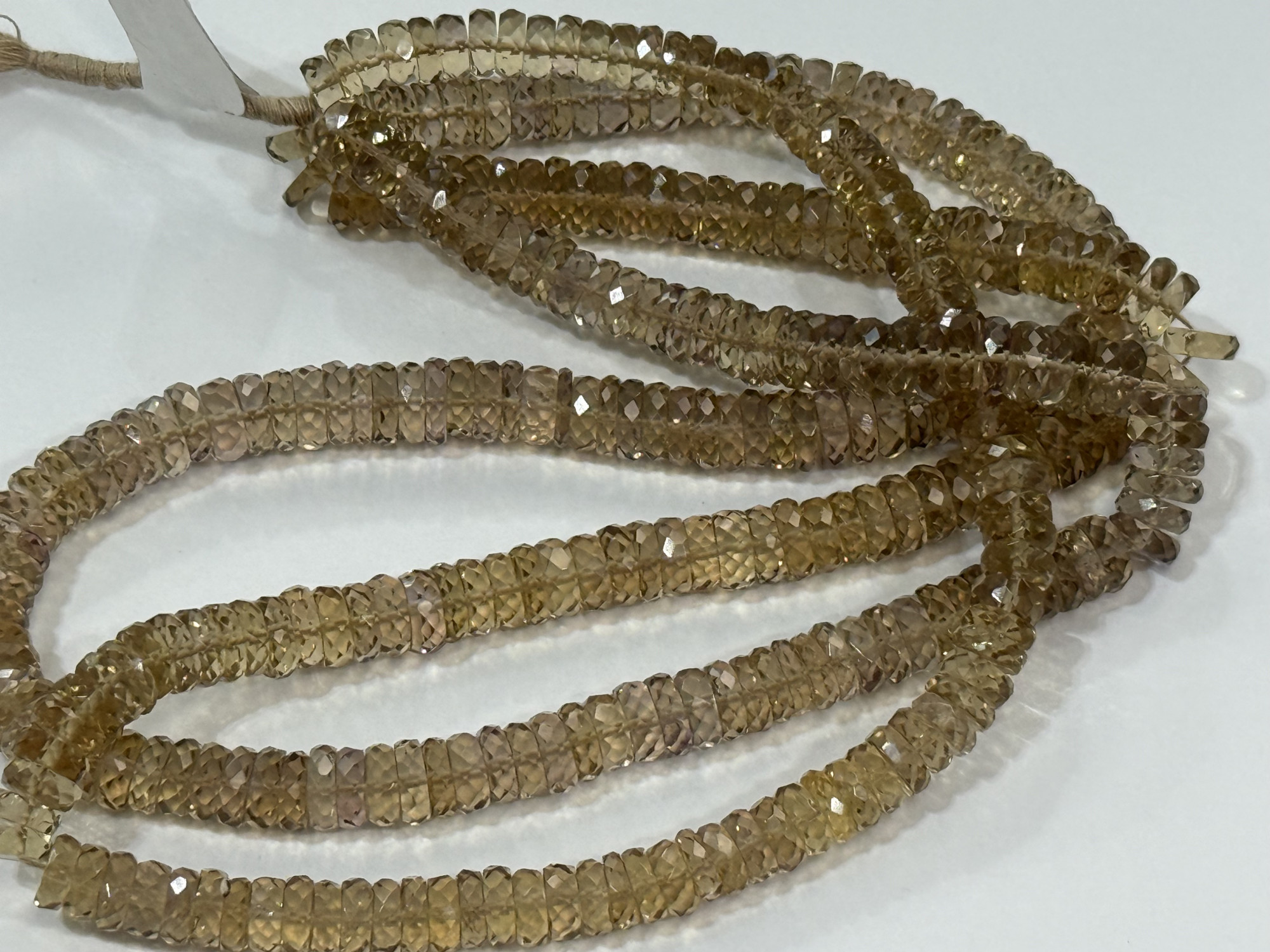 Beer Quartz Rondelle Faceted