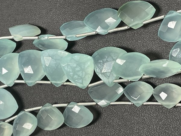 Aqua Chalcedony Fan Cut Faceted