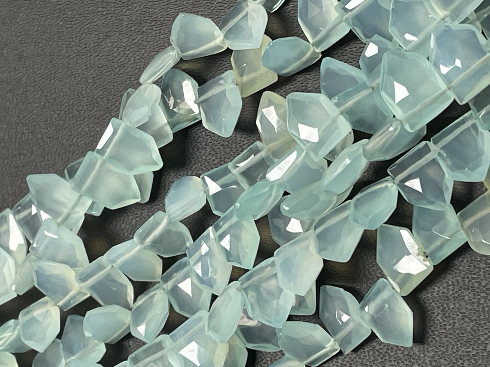 Aqua Chalcedony Fancy Cut Faceted