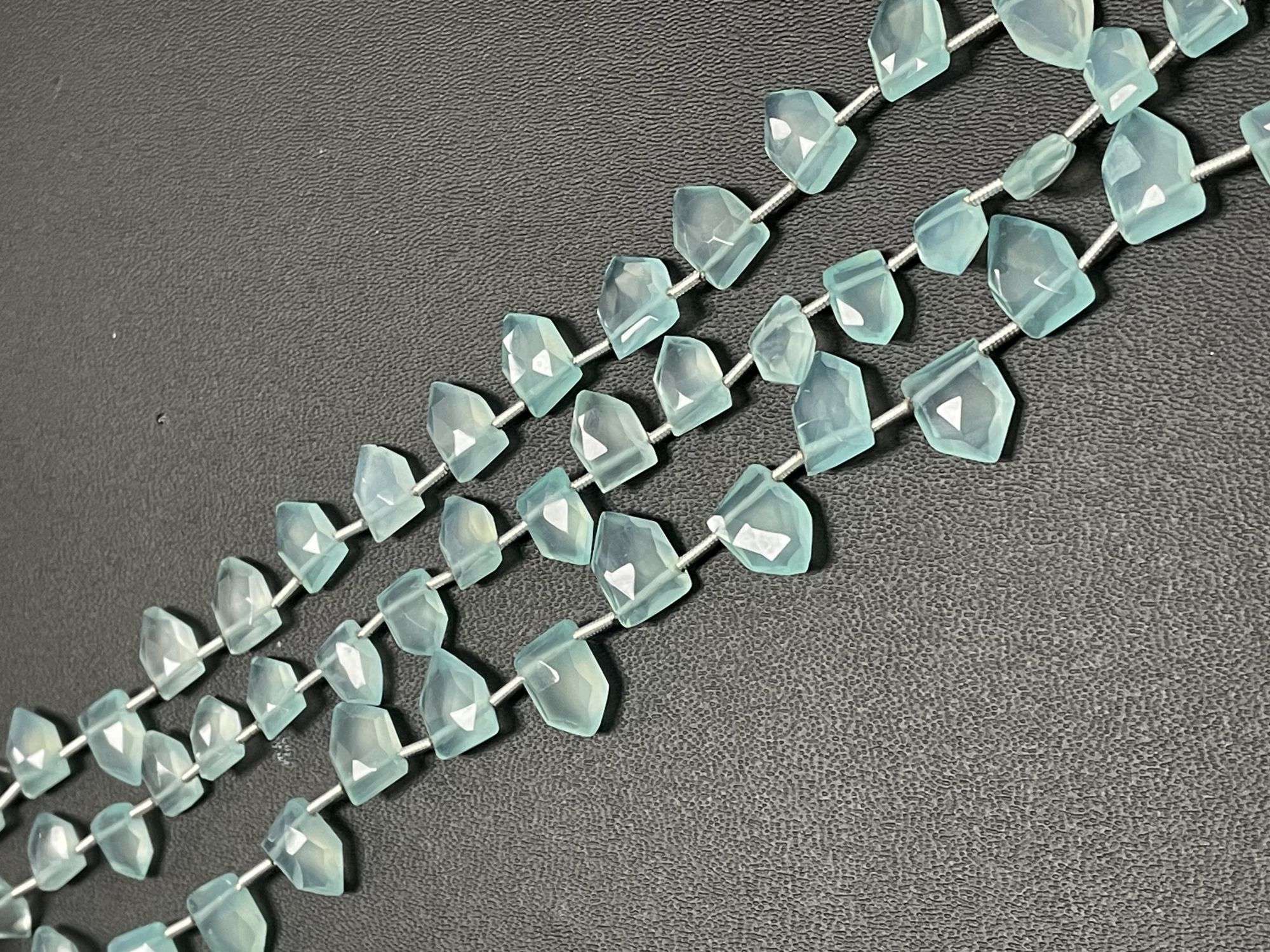 Aqua Chalcedony Fancy Cut Faceted