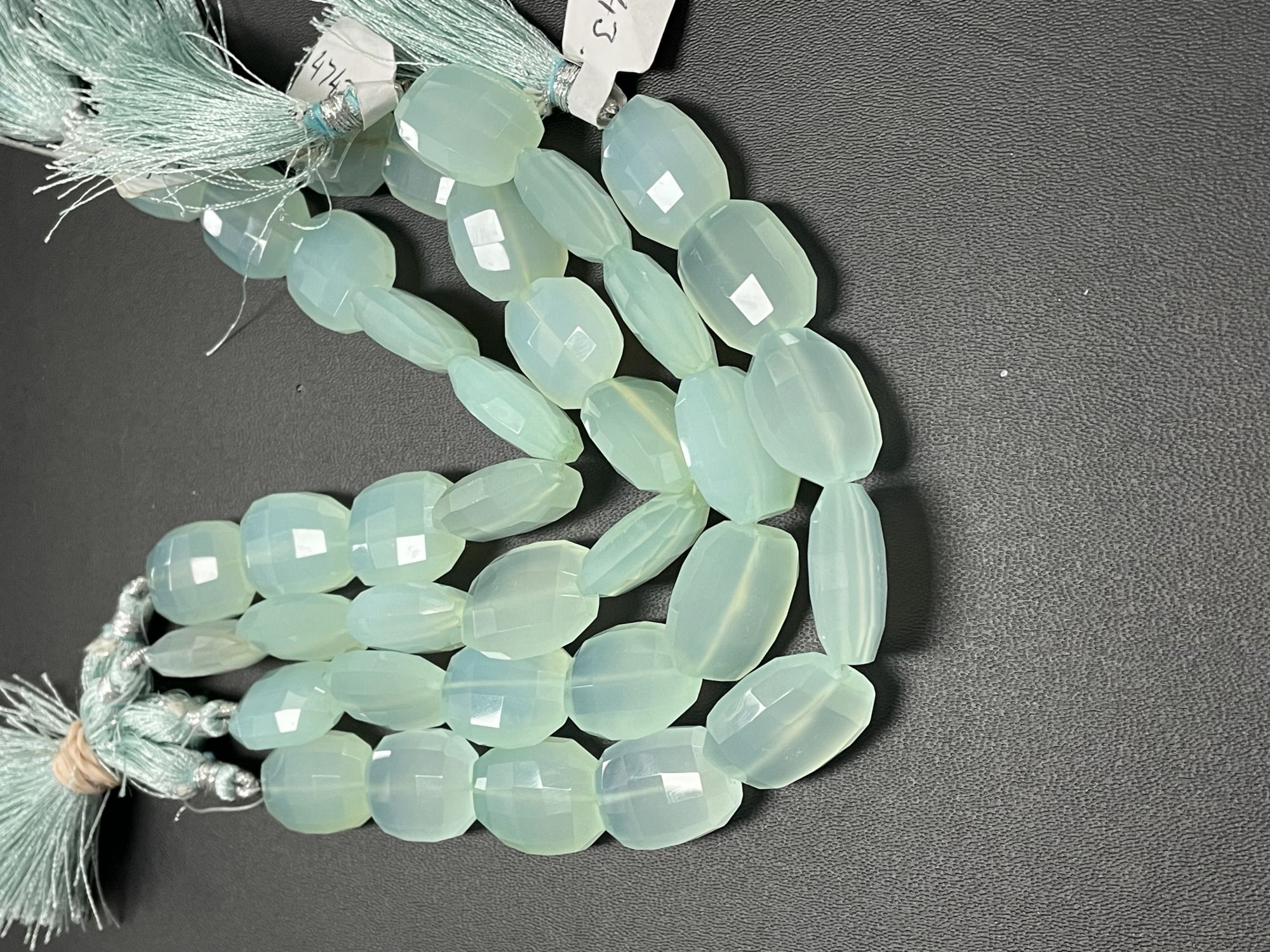 Aqua Chalcedony Barrel Faceted