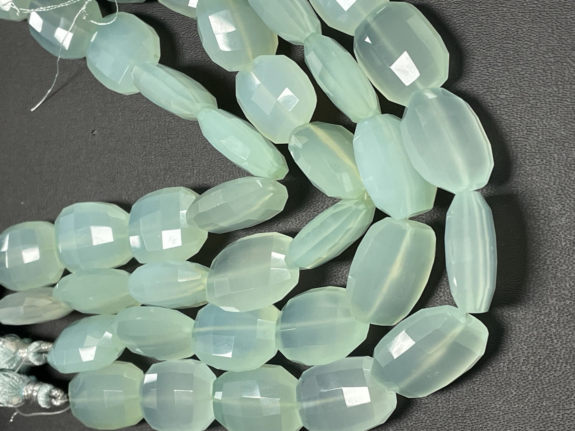Aqua Chalcedony Barrel Faceted