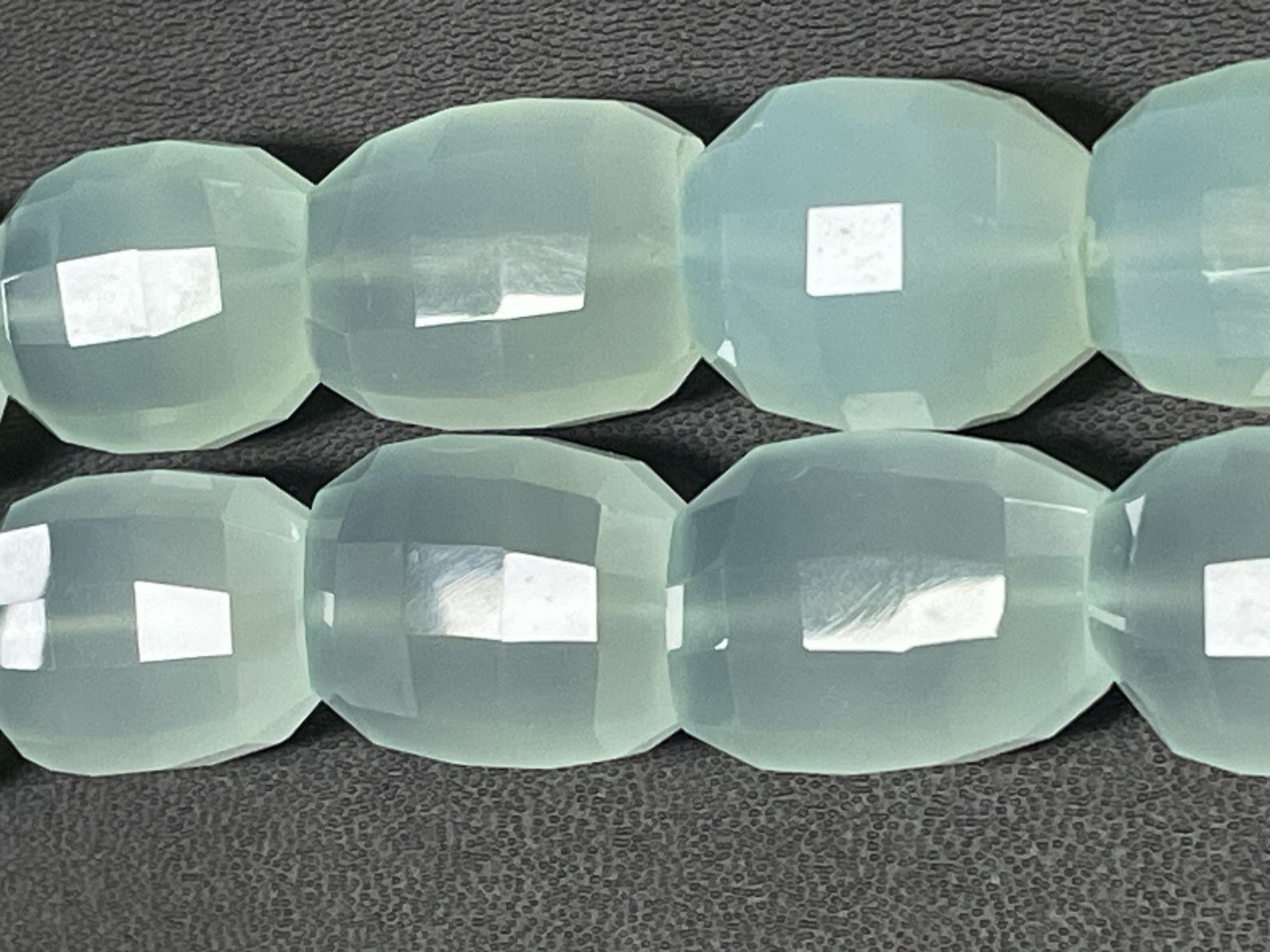 Aqua Chalcedony Barrel Faceted