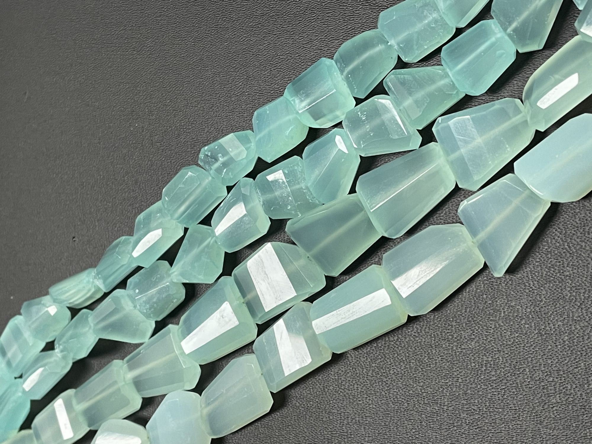 Aqua Chalcedony Nugget Faceted