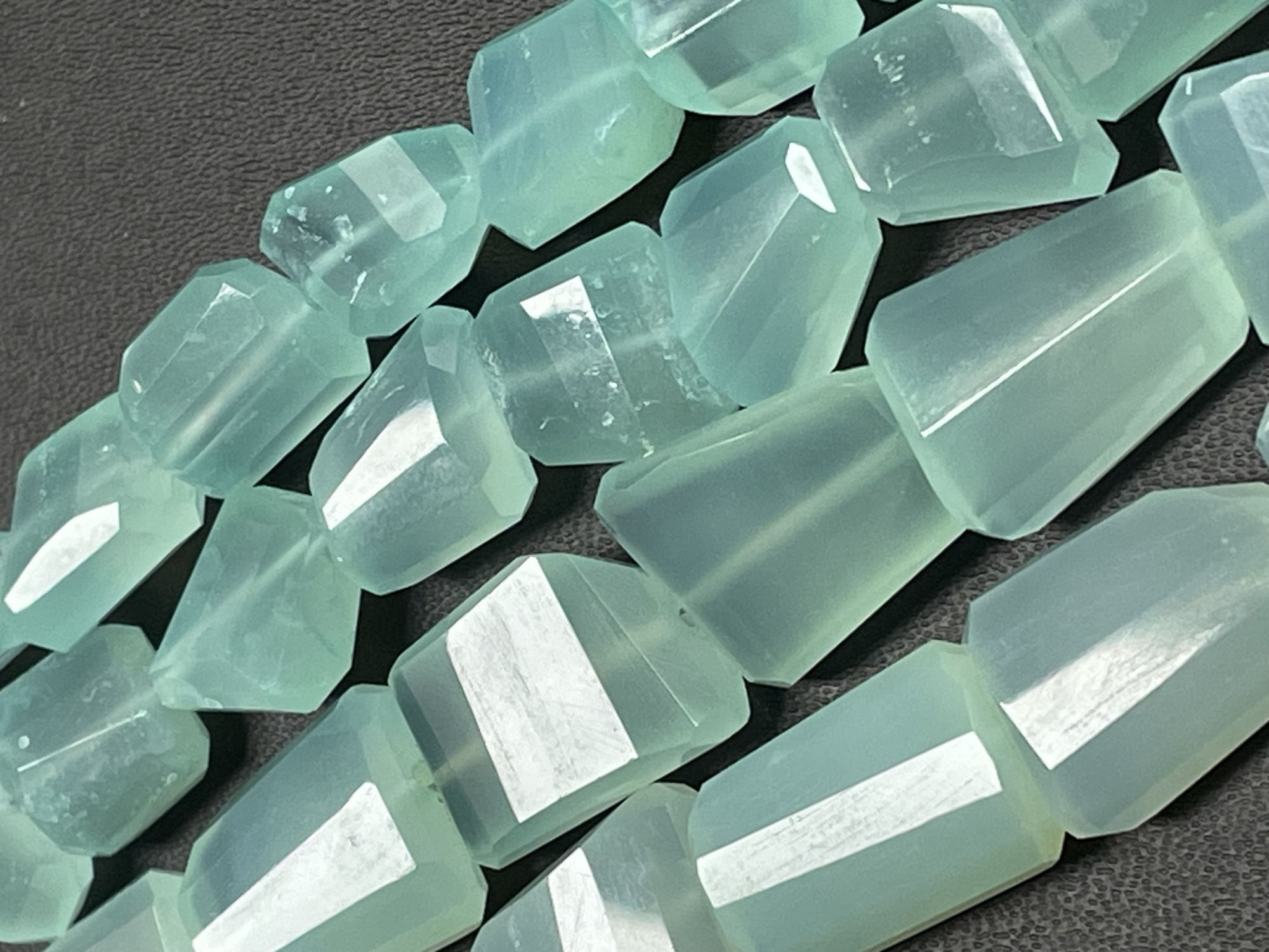 Aqua Chalcedony Nugget Faceted
