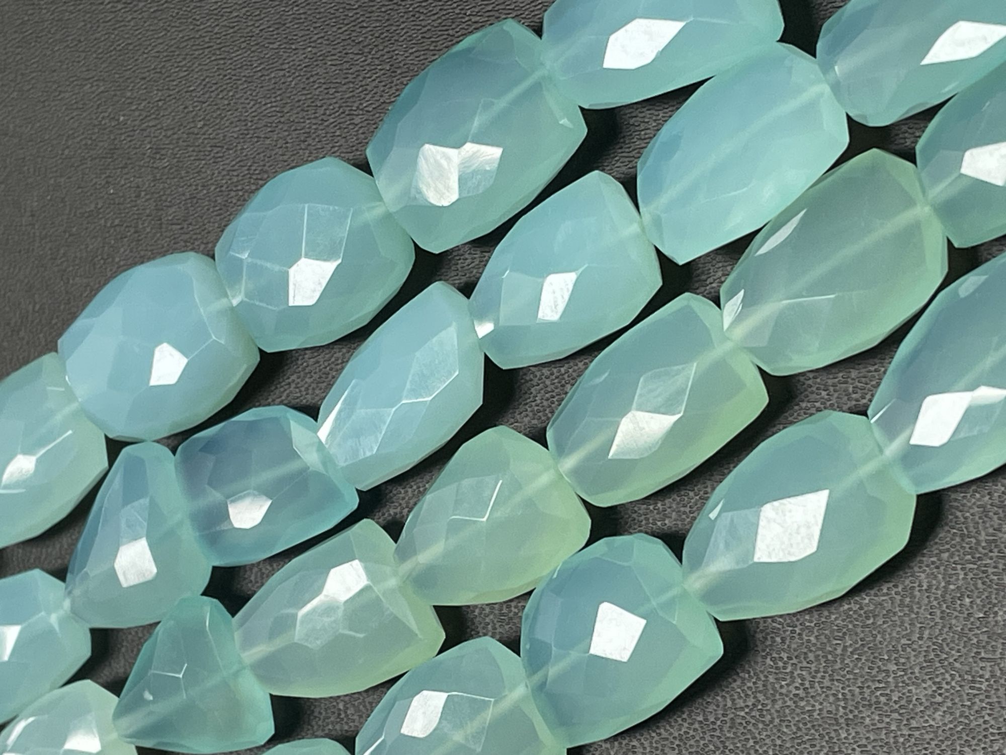 Aqua Chalcedony Nugget Faceted