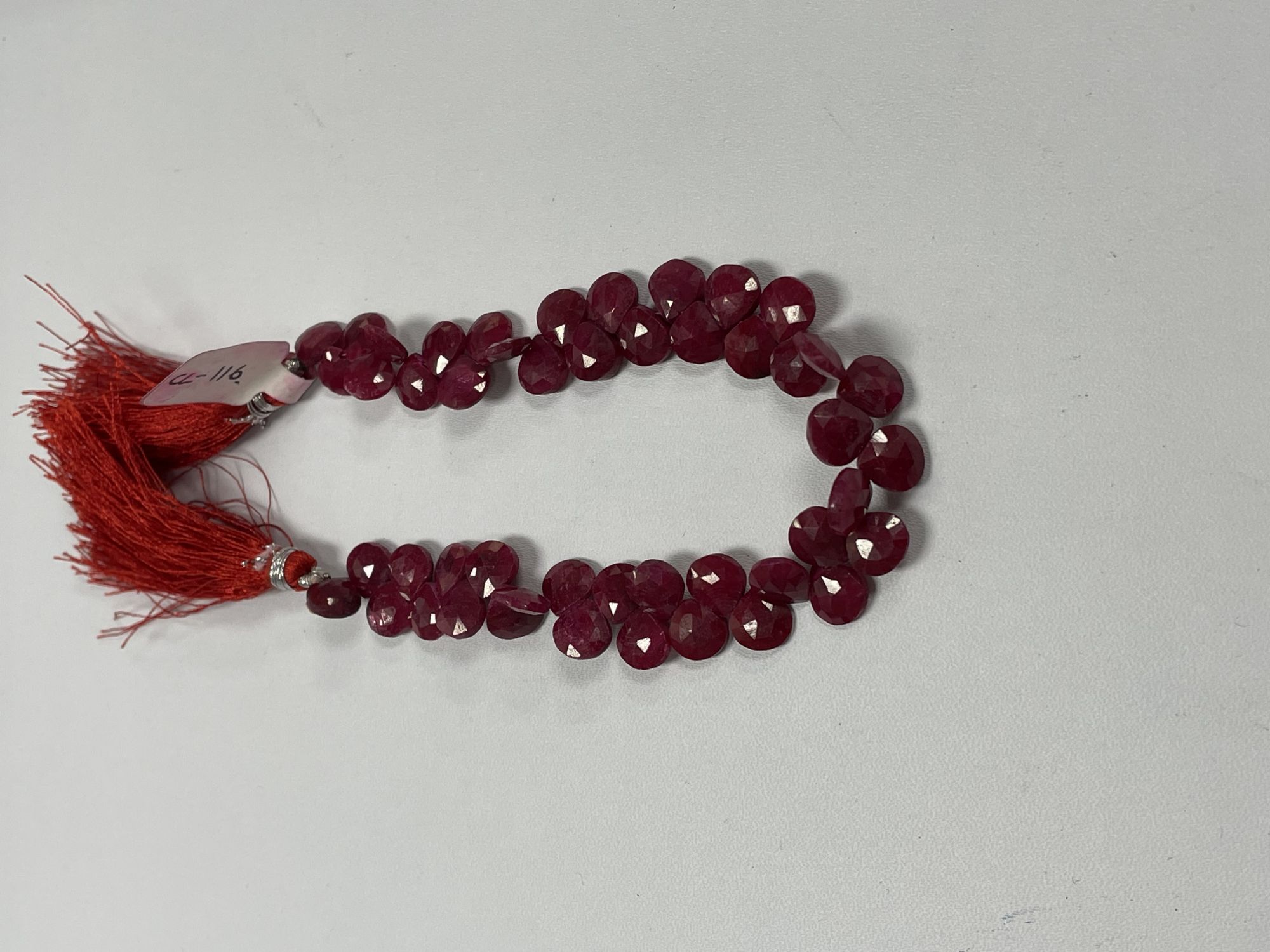 Dyed Ruby Heart Faceted
