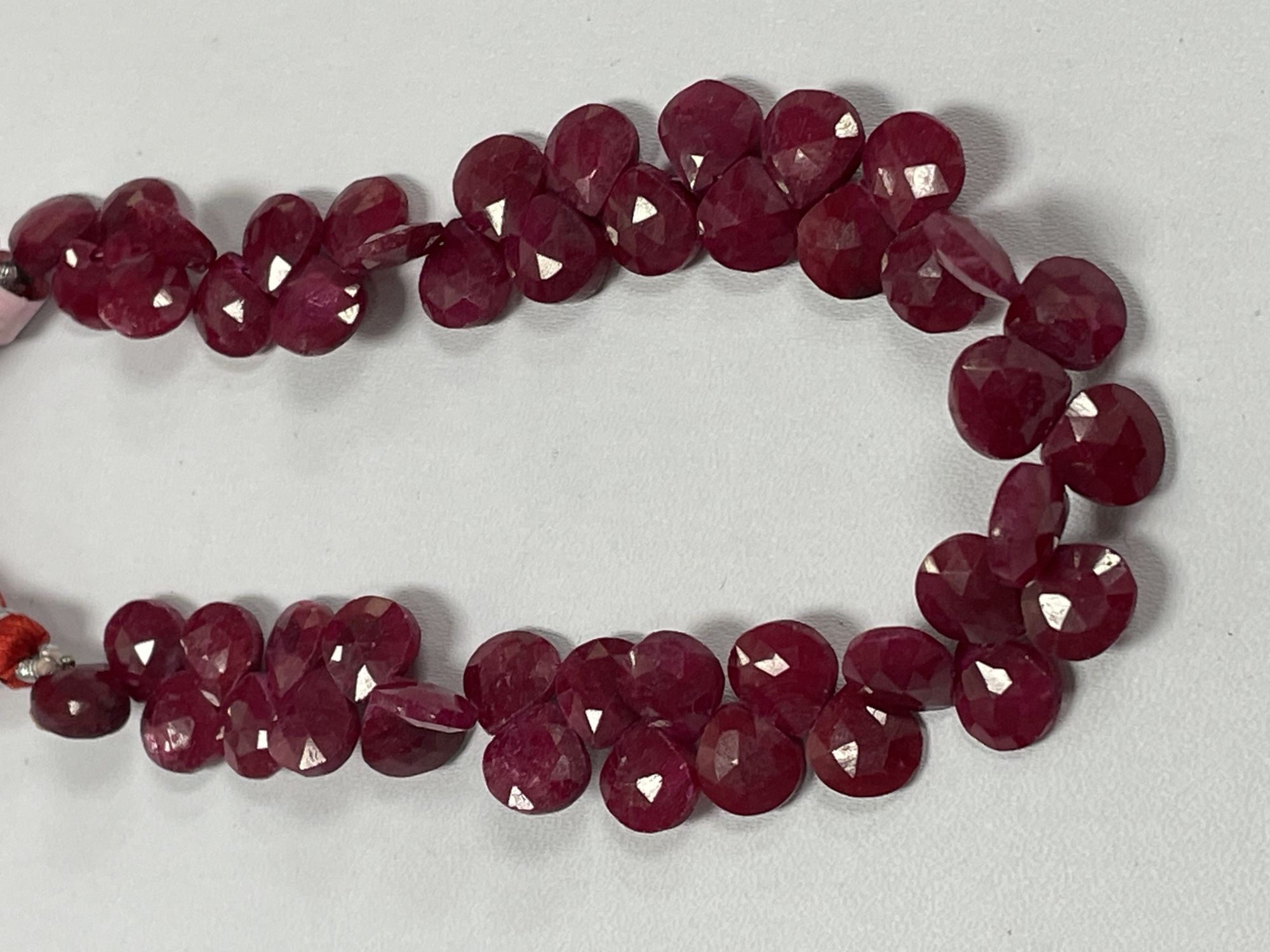 Dyed Ruby Heart Faceted