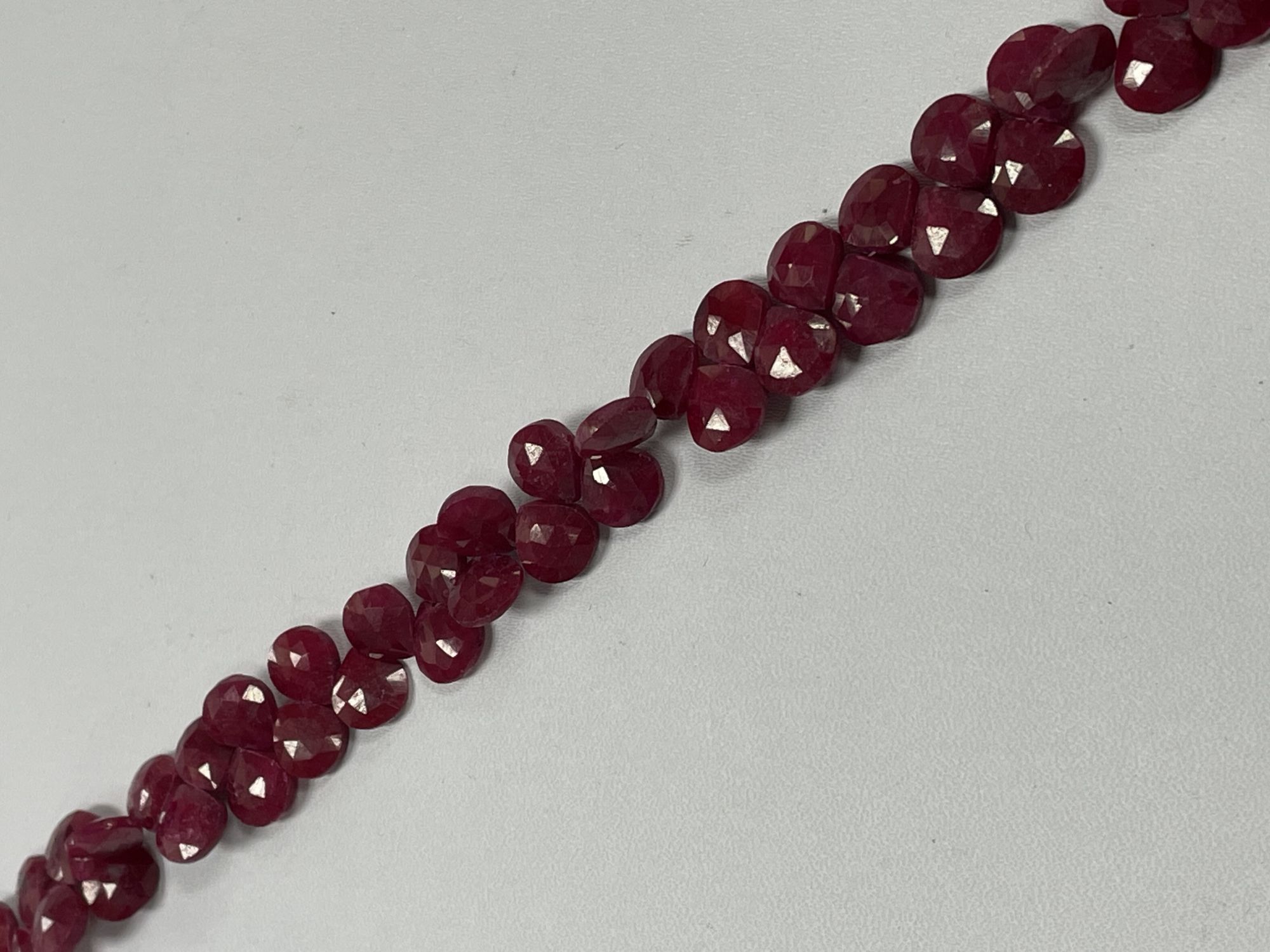 Dyed Ruby Heart Faceted