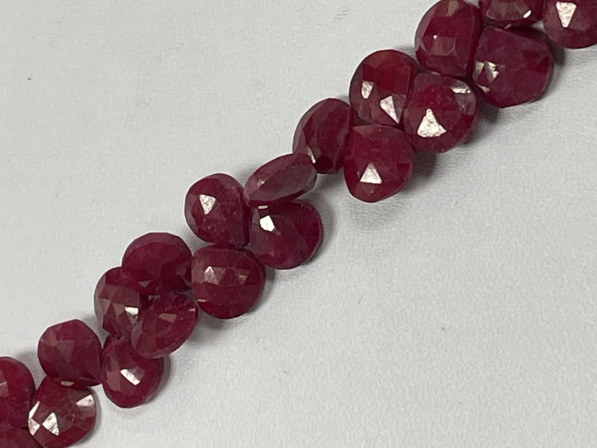 Dyed Ruby Heart Faceted