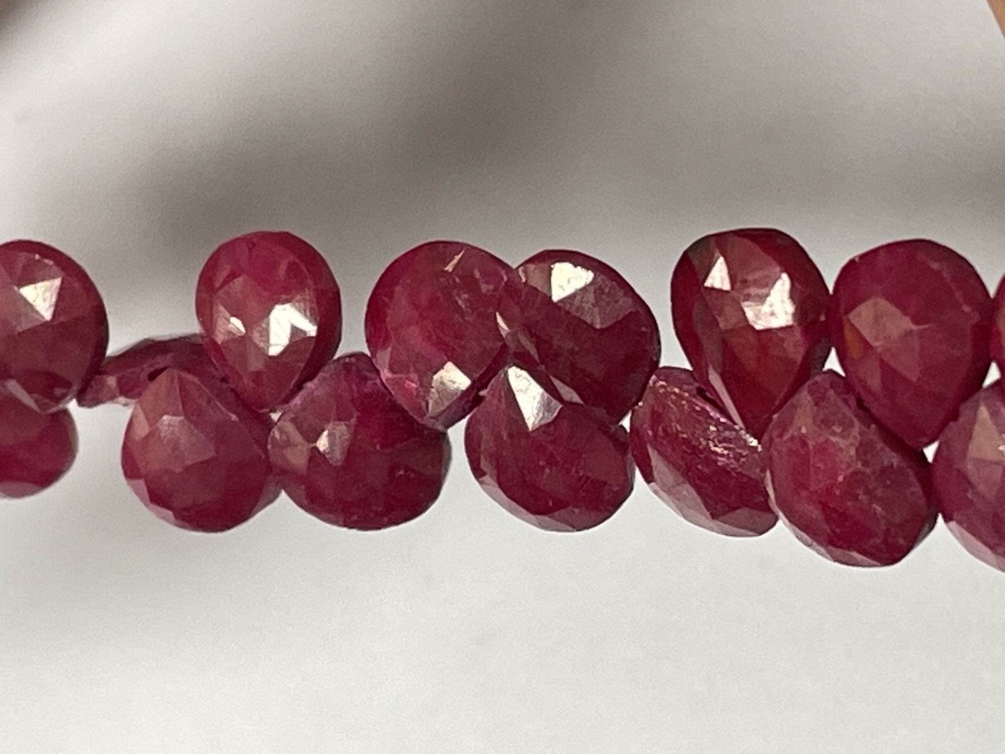 Dyed Ruby Heart Faceted