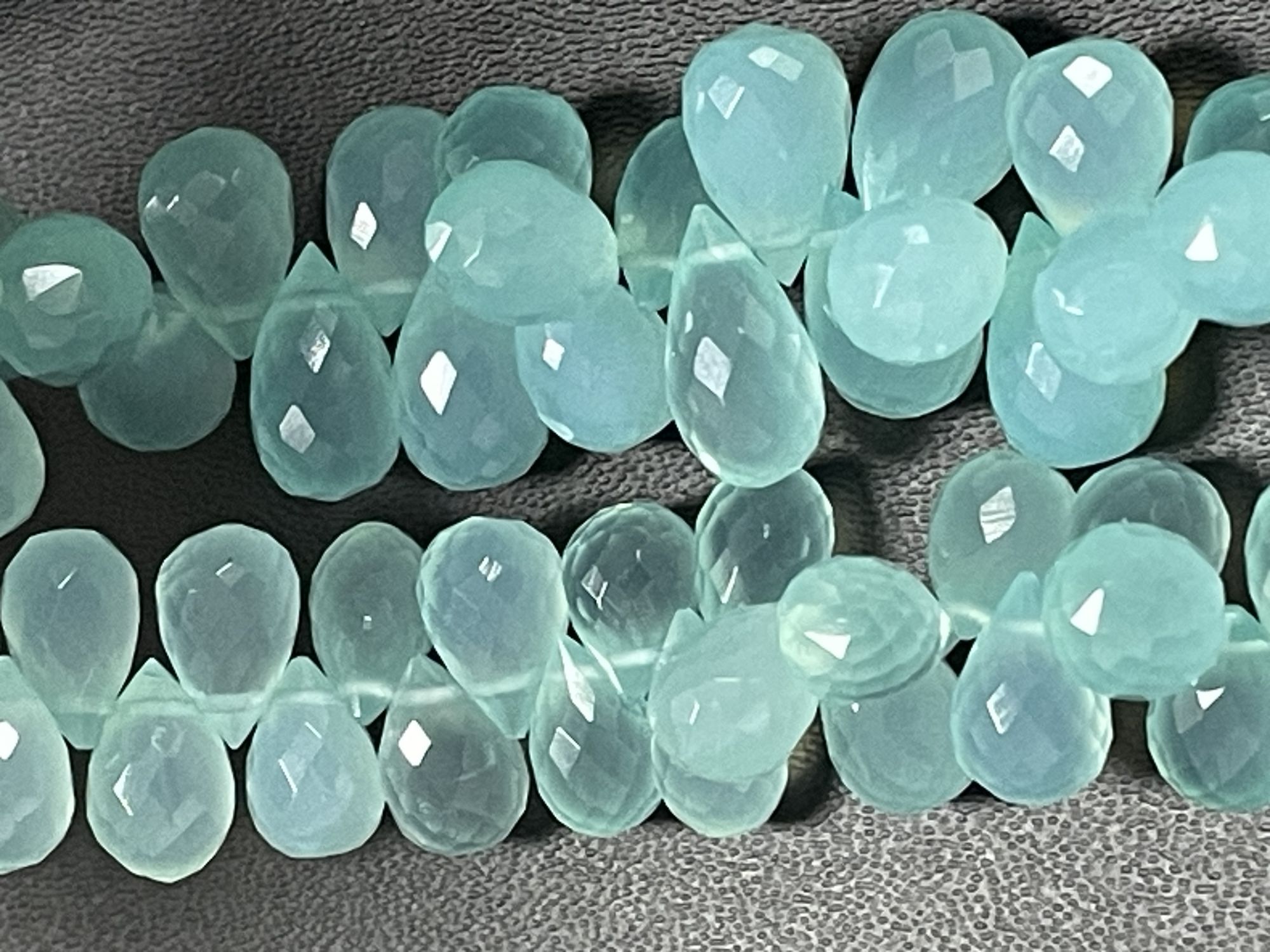 Aqua Chalcedony Drop Faceted