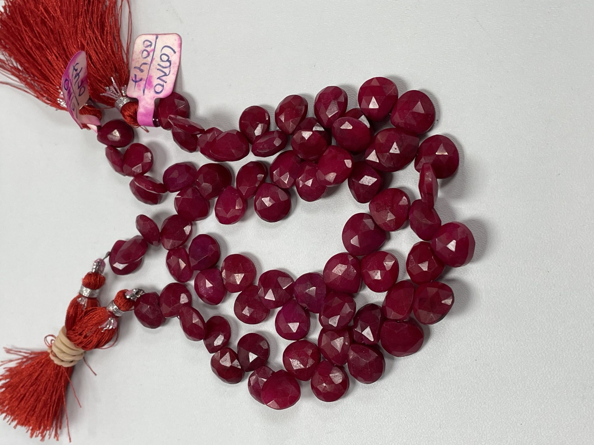 Dyed Ruby Heart Faceted