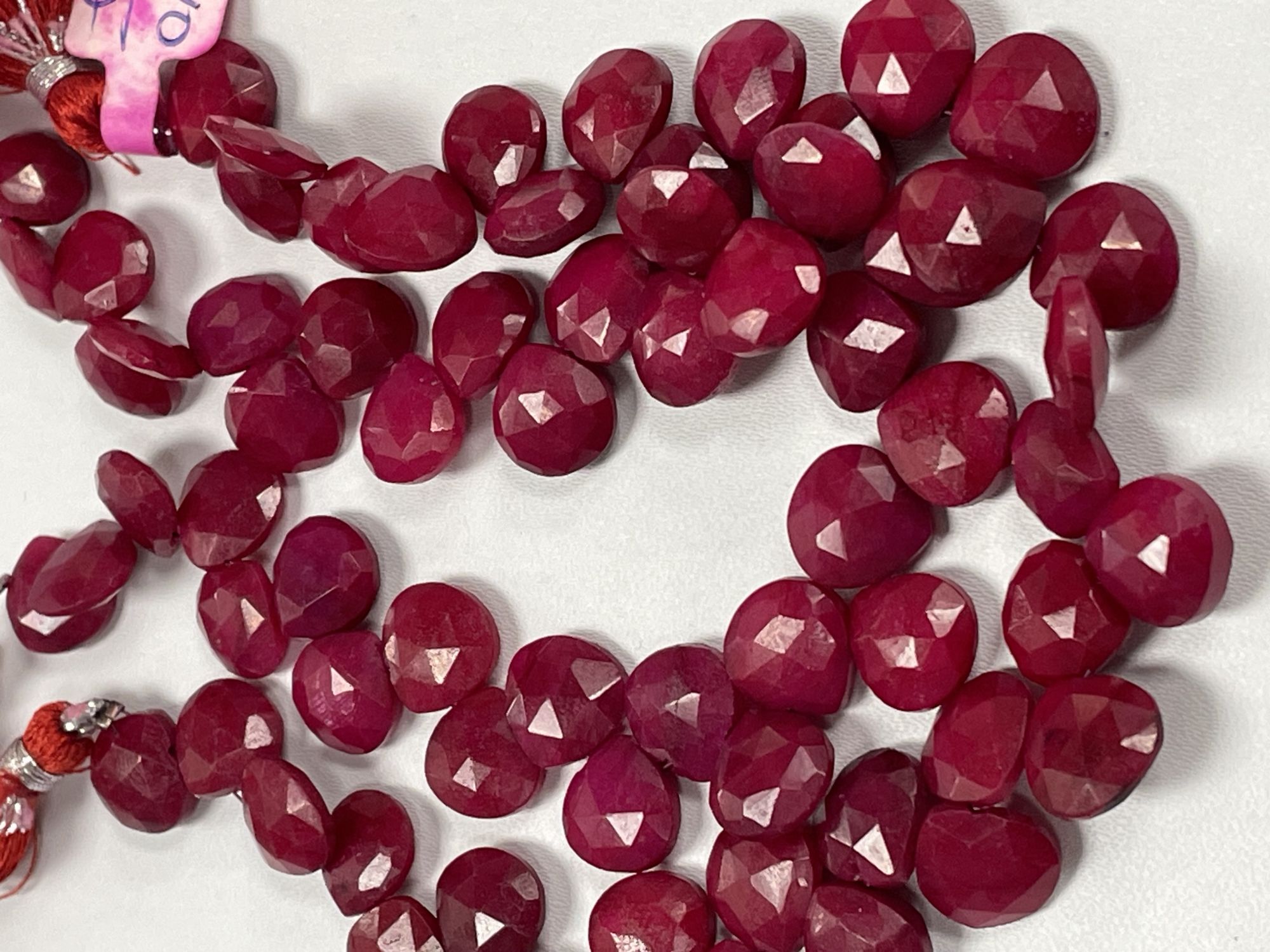 Dyed Ruby Heart Faceted