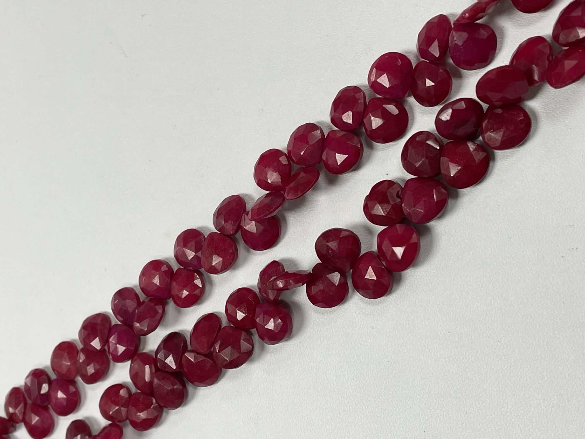 Dyed Ruby Heart Faceted