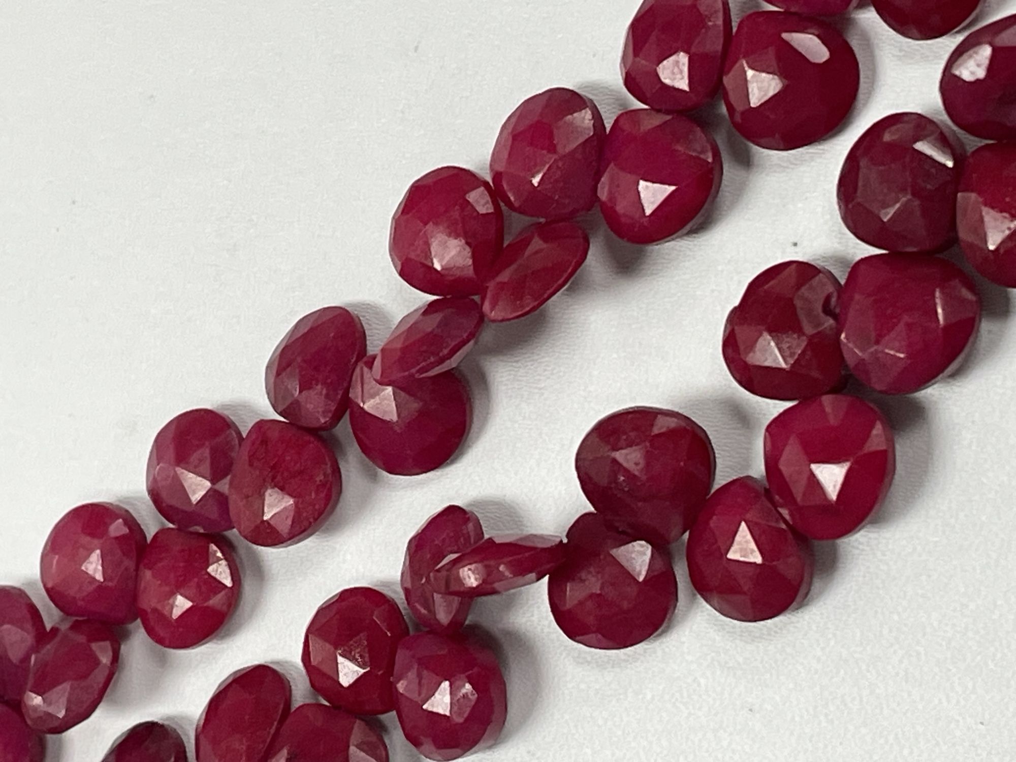 Dyed Ruby Heart Faceted
