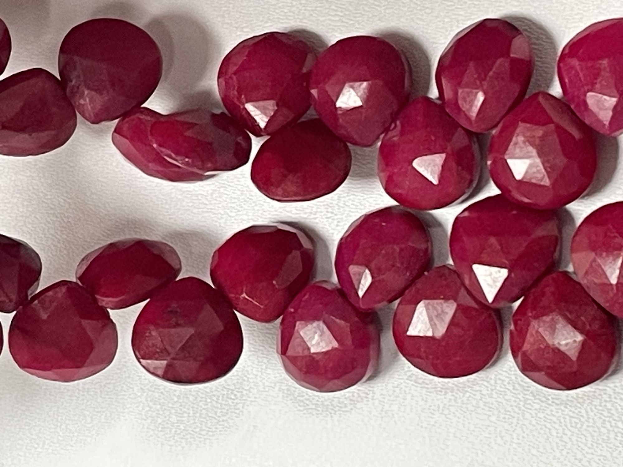 Dyed Ruby Heart Faceted