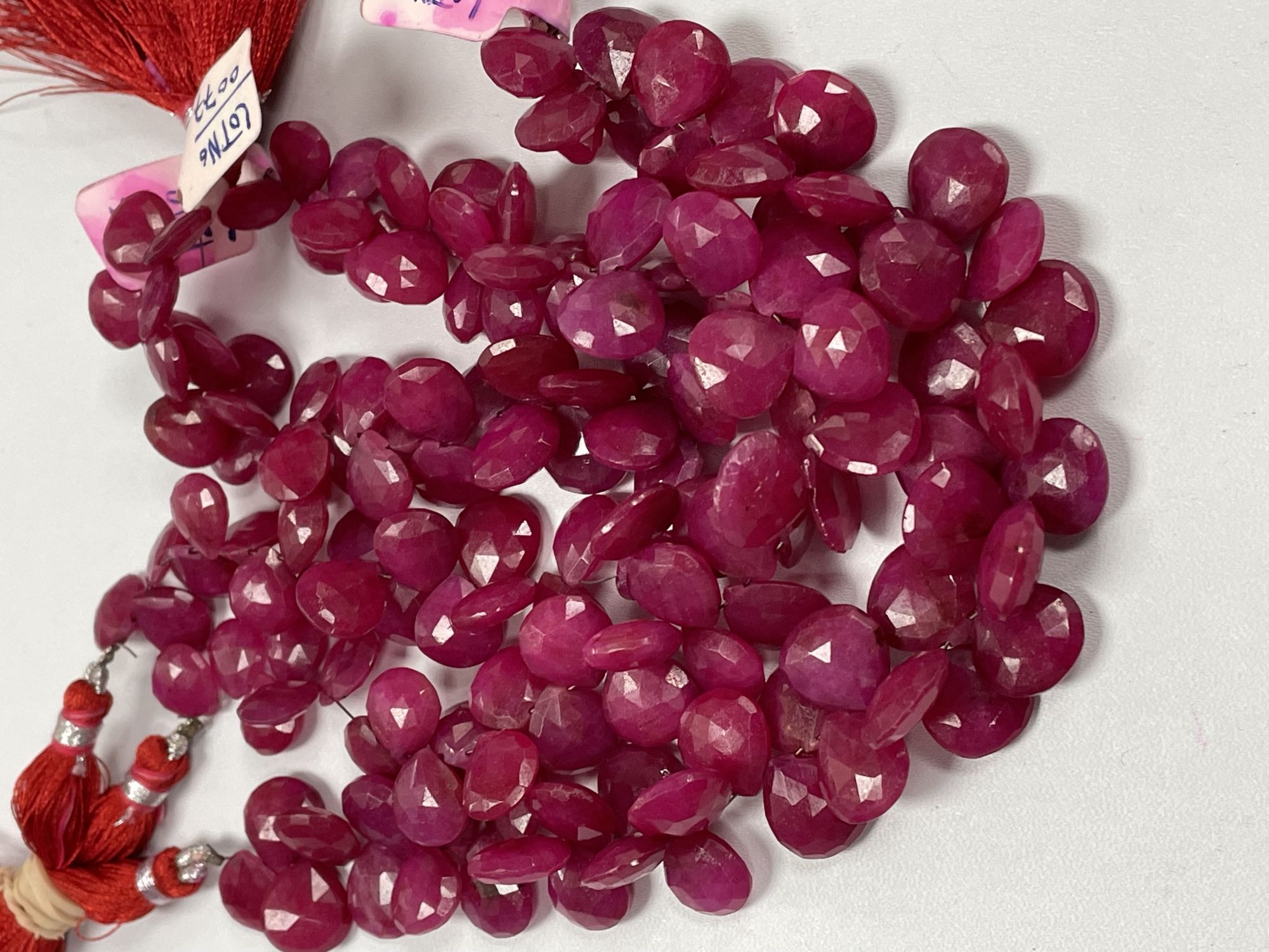 Dyed Ruby Heart Faceted