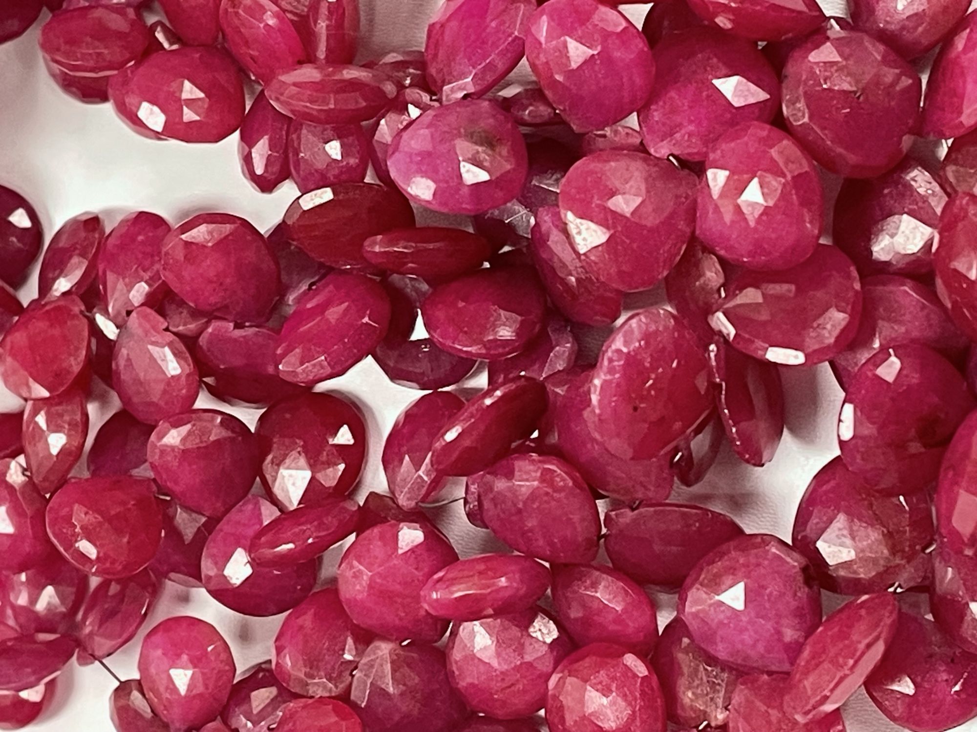 Dyed Ruby Heart Faceted