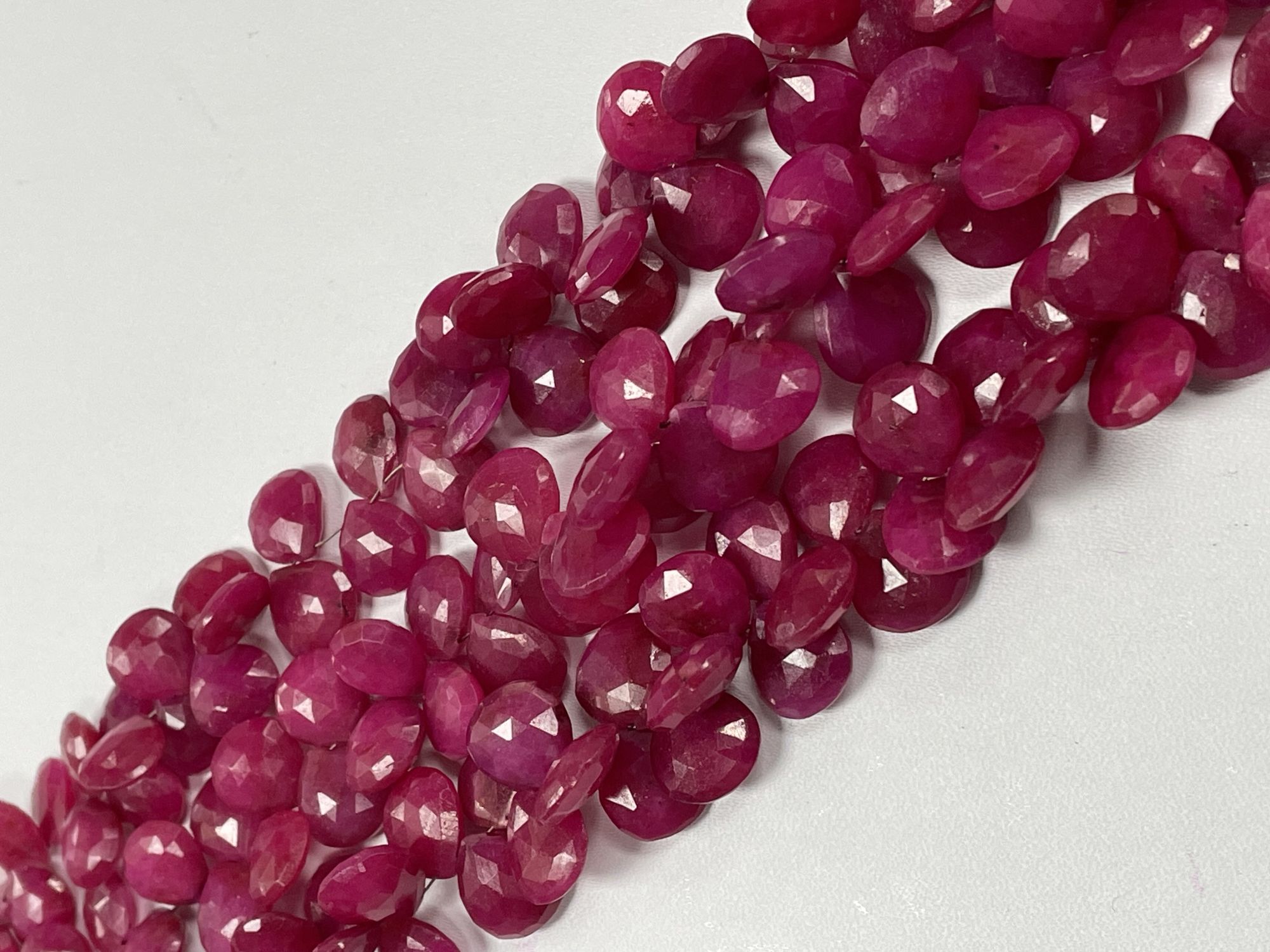 Dyed Ruby Heart Faceted