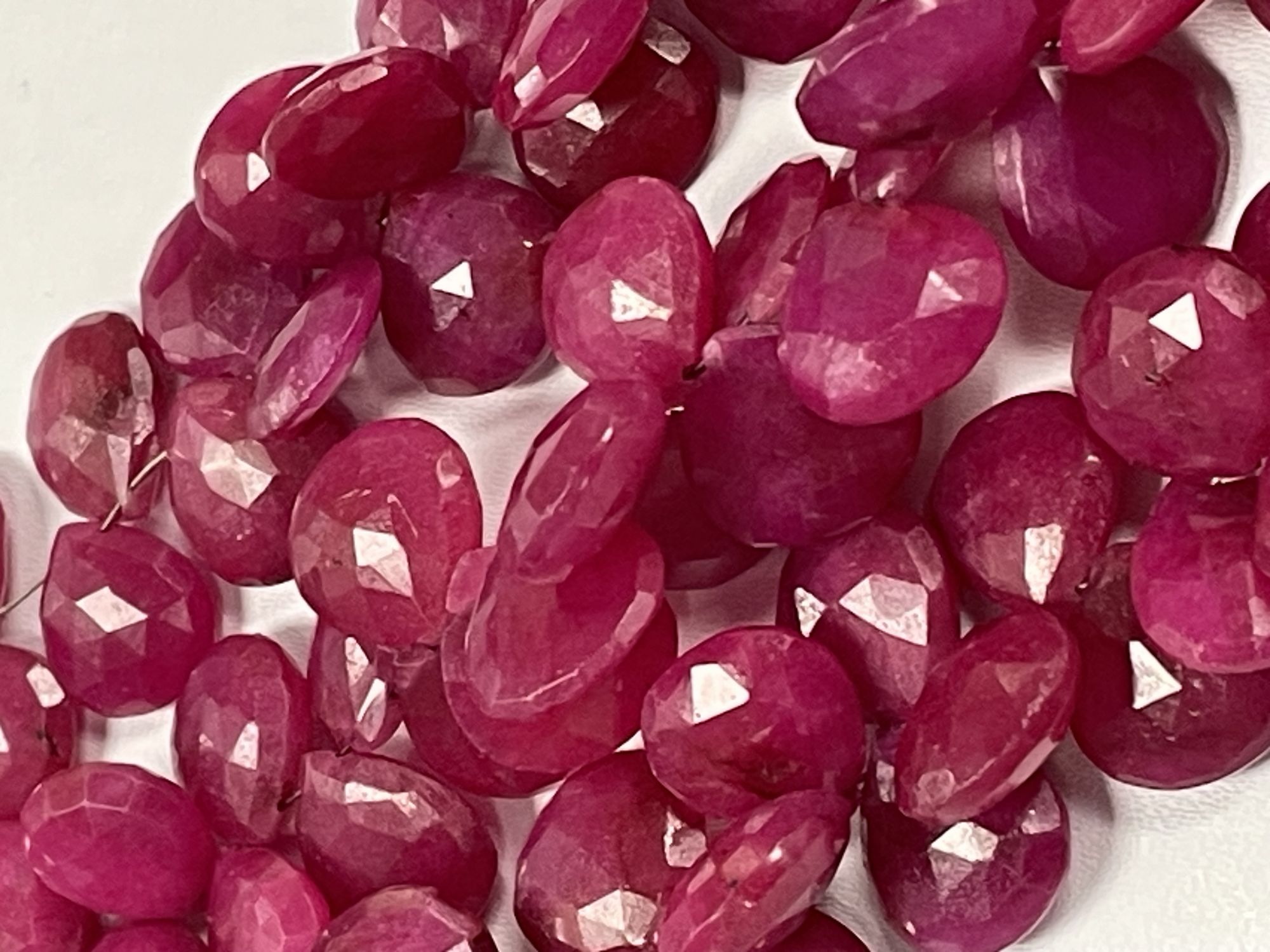 Dyed Ruby Heart Faceted