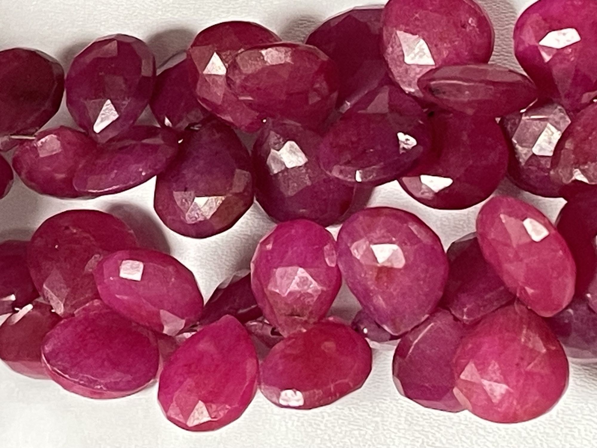 Dyed Ruby Heart Faceted