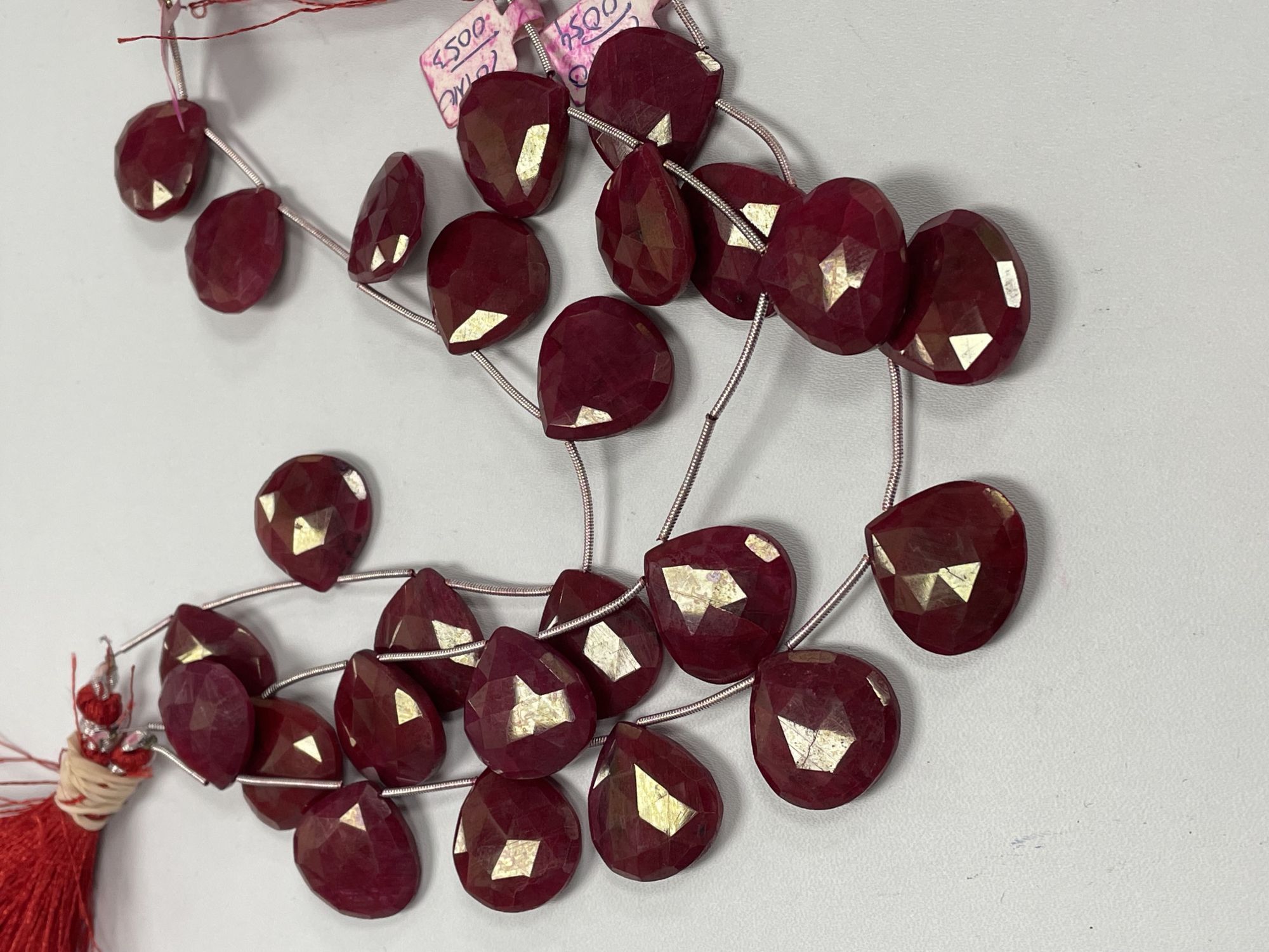 Dyed Ruby Heart Faceted