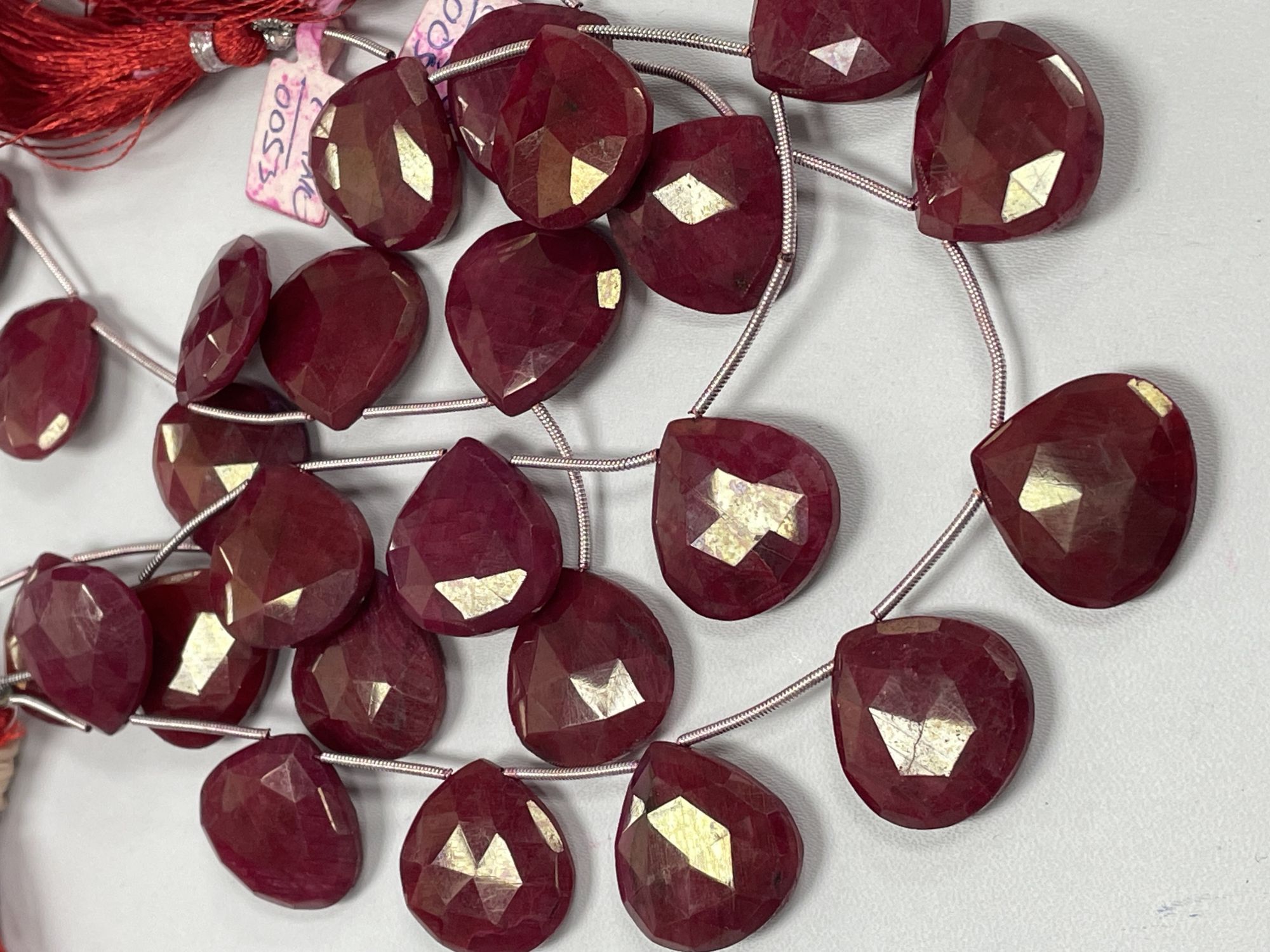Dyed Ruby Heart Faceted