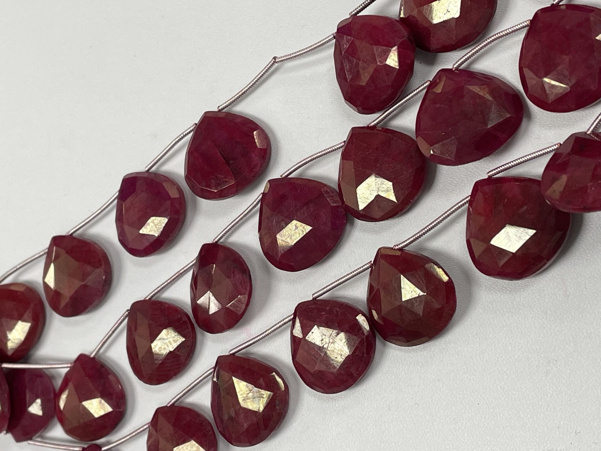 Dyed Ruby Heart Faceted