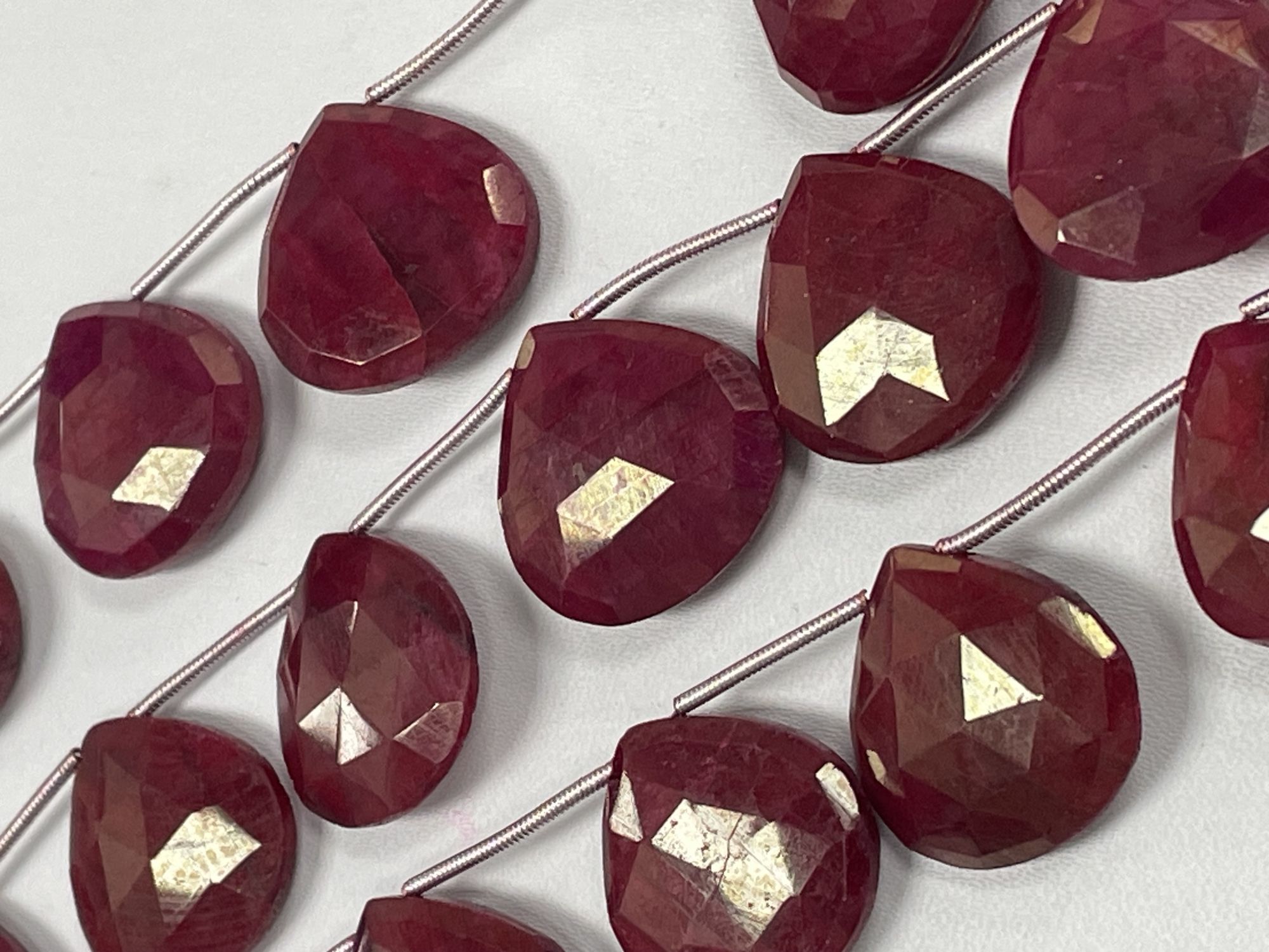 Dyed Ruby Heart Faceted