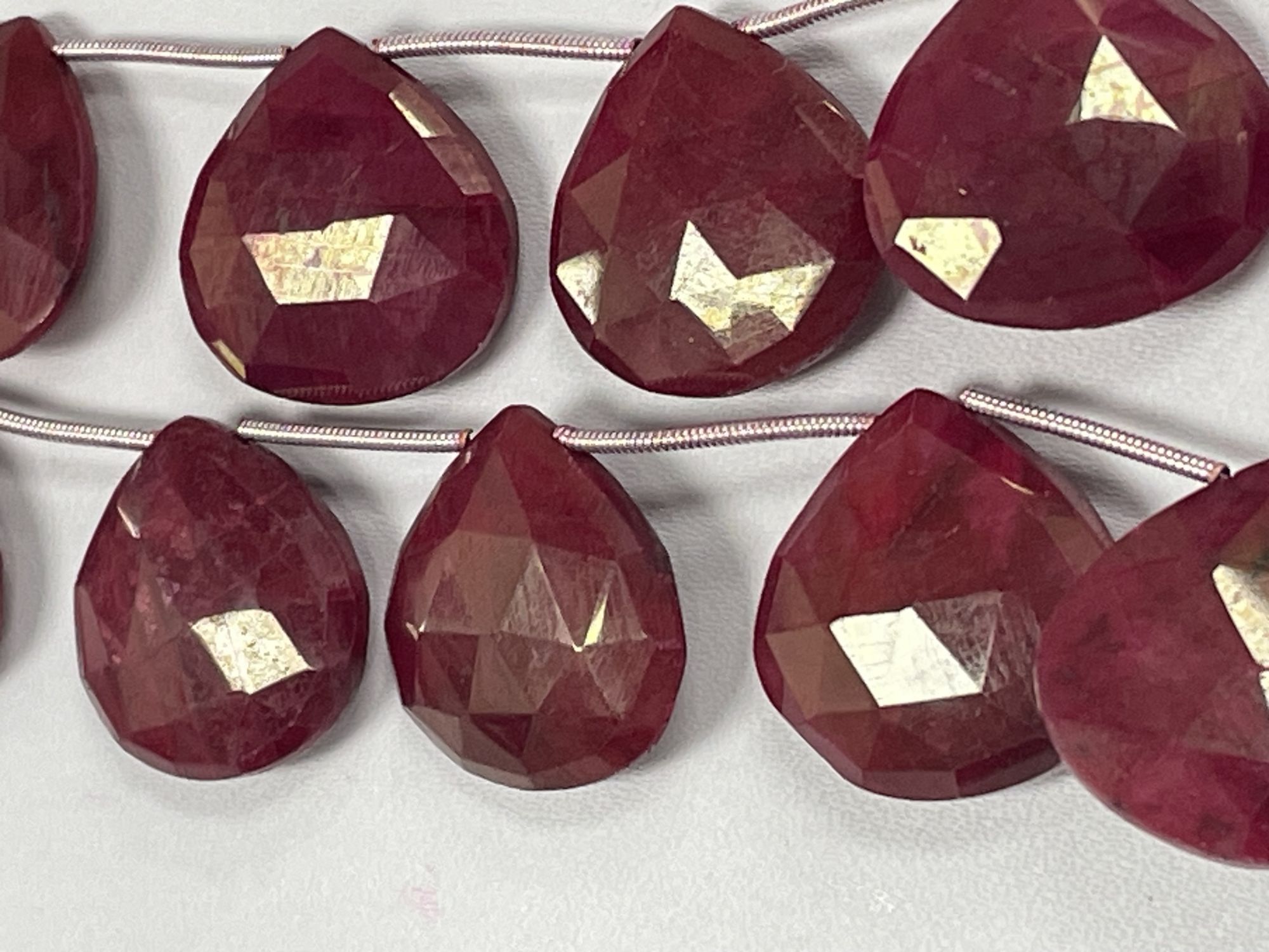 Dyed Ruby Heart Faceted