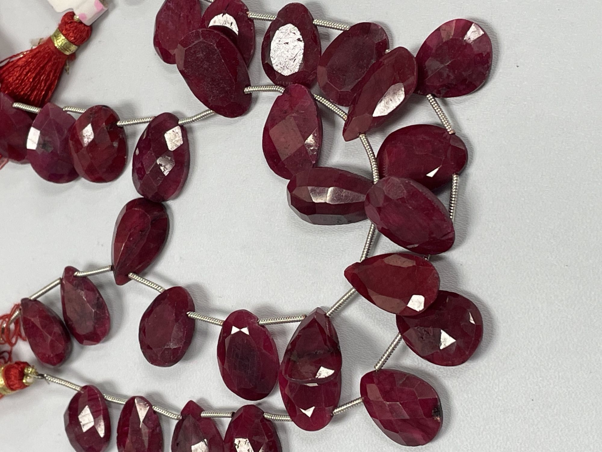 Dyed Ruby Pear Faceted