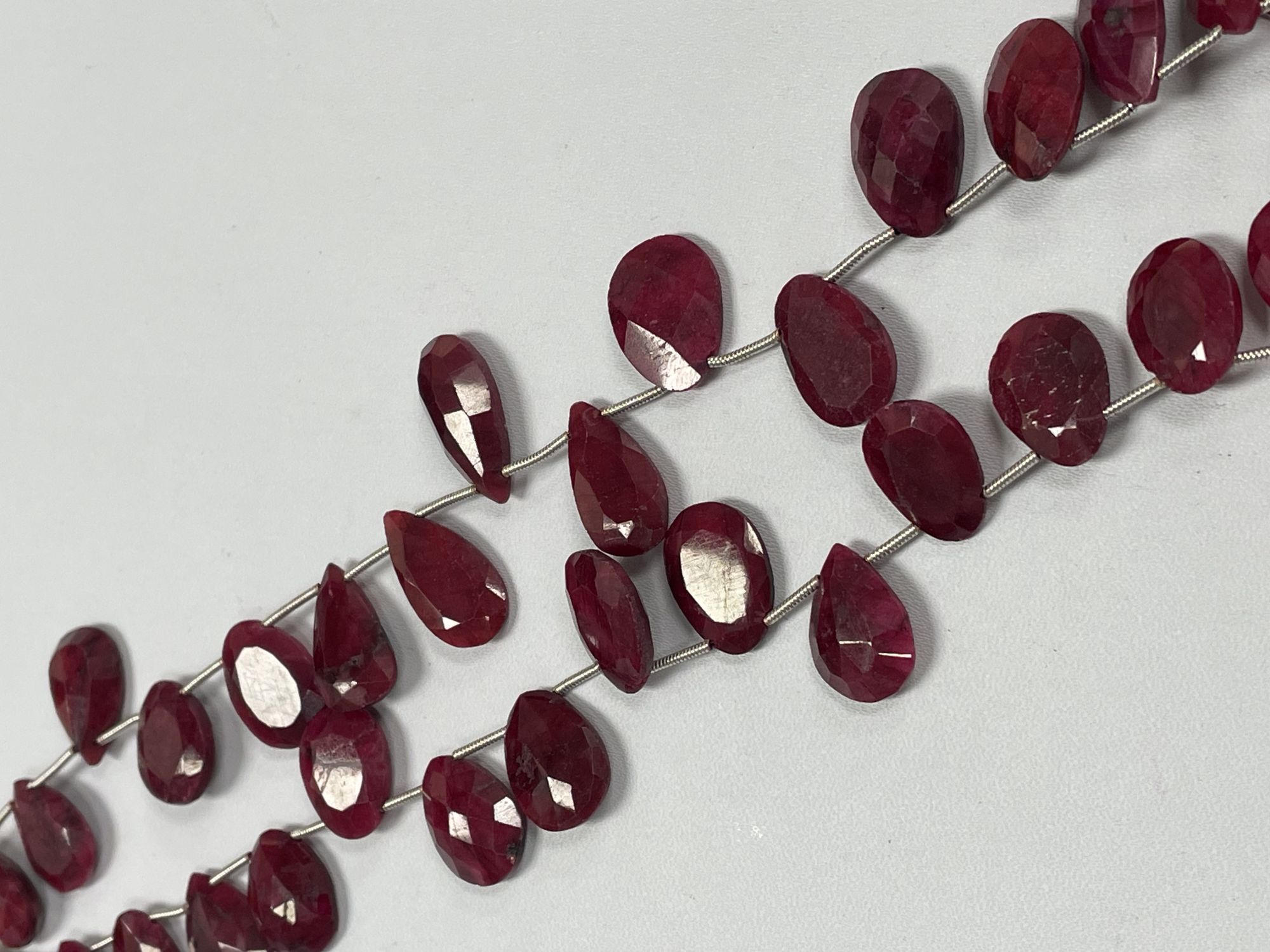 Dyed Ruby Pear Faceted