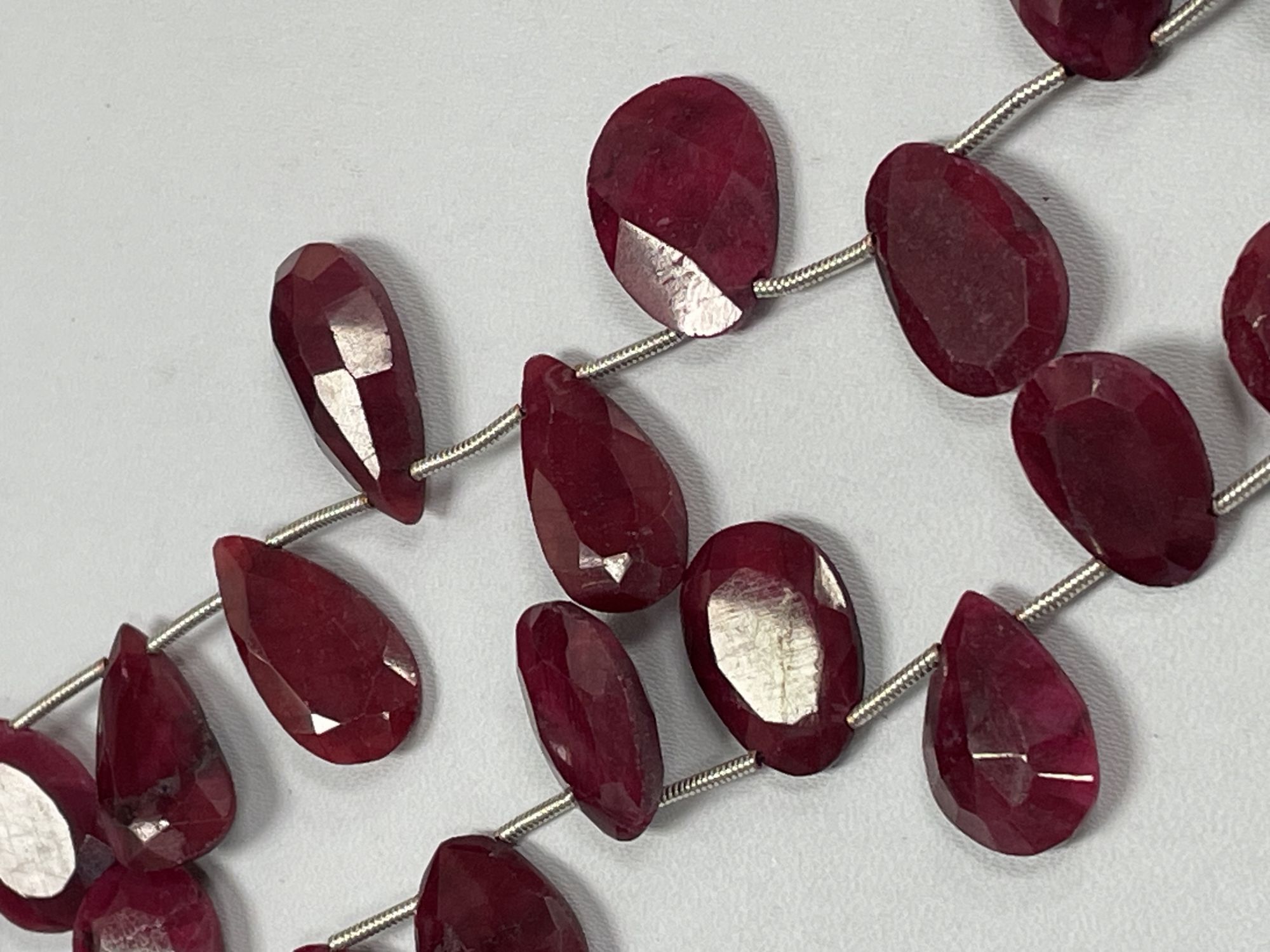 Dyed Ruby Pear Faceted