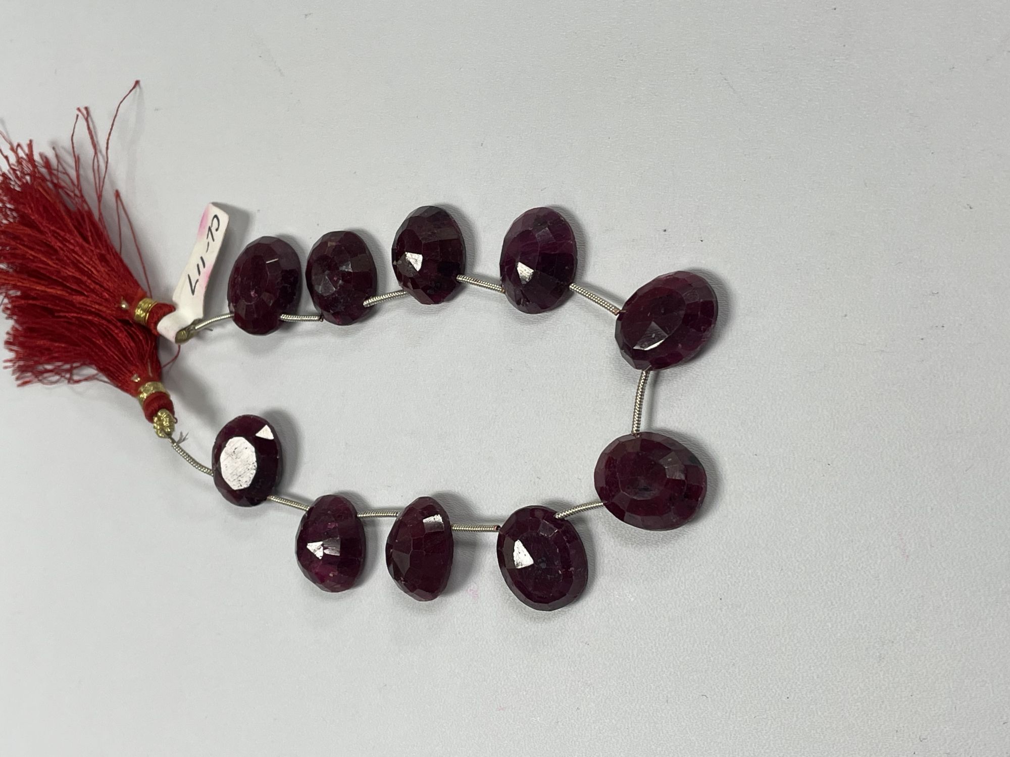 Dyed Ruby Oval Step Cut Faceted