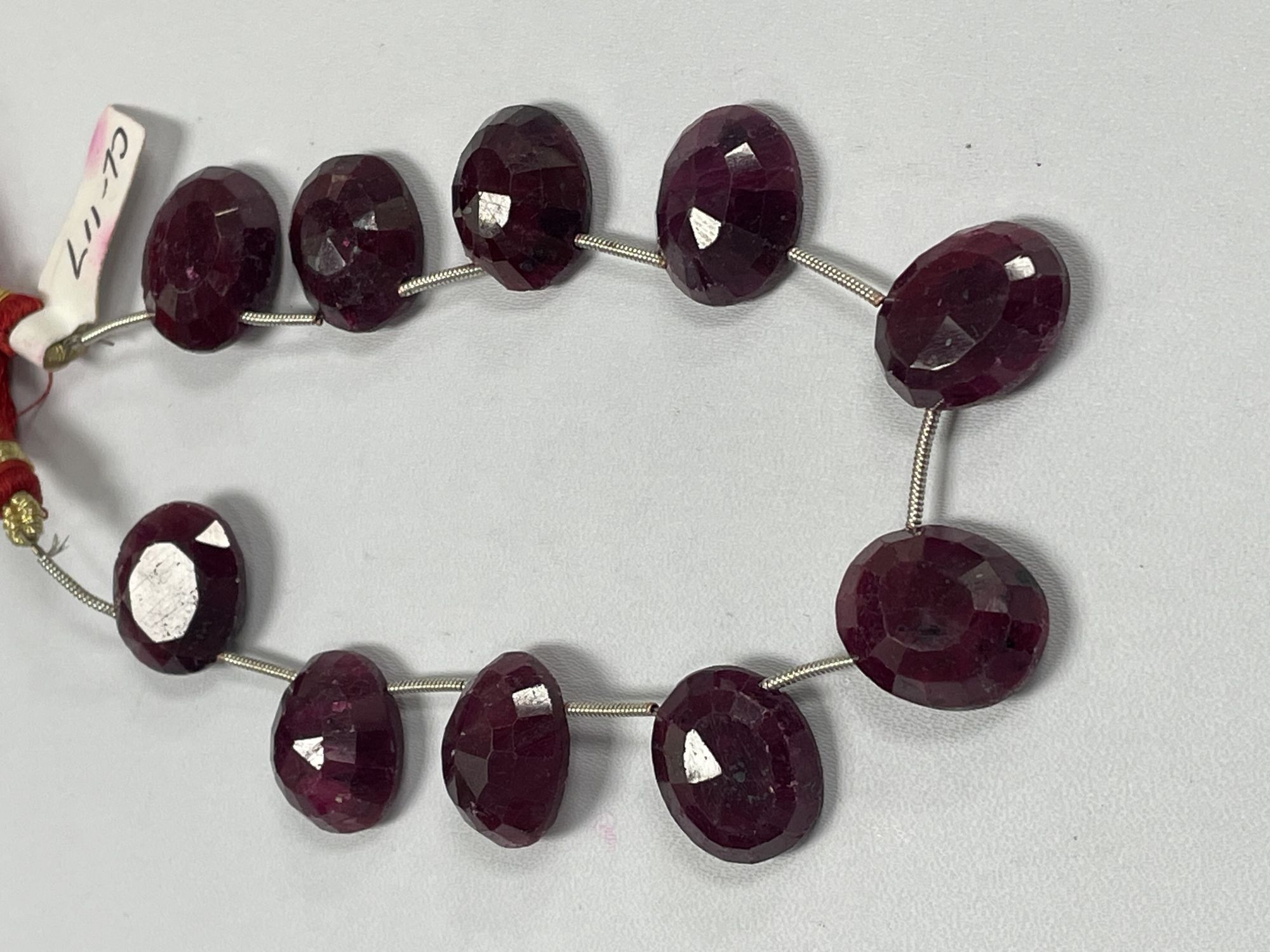 Dyed Ruby Oval Step Cut Faceted