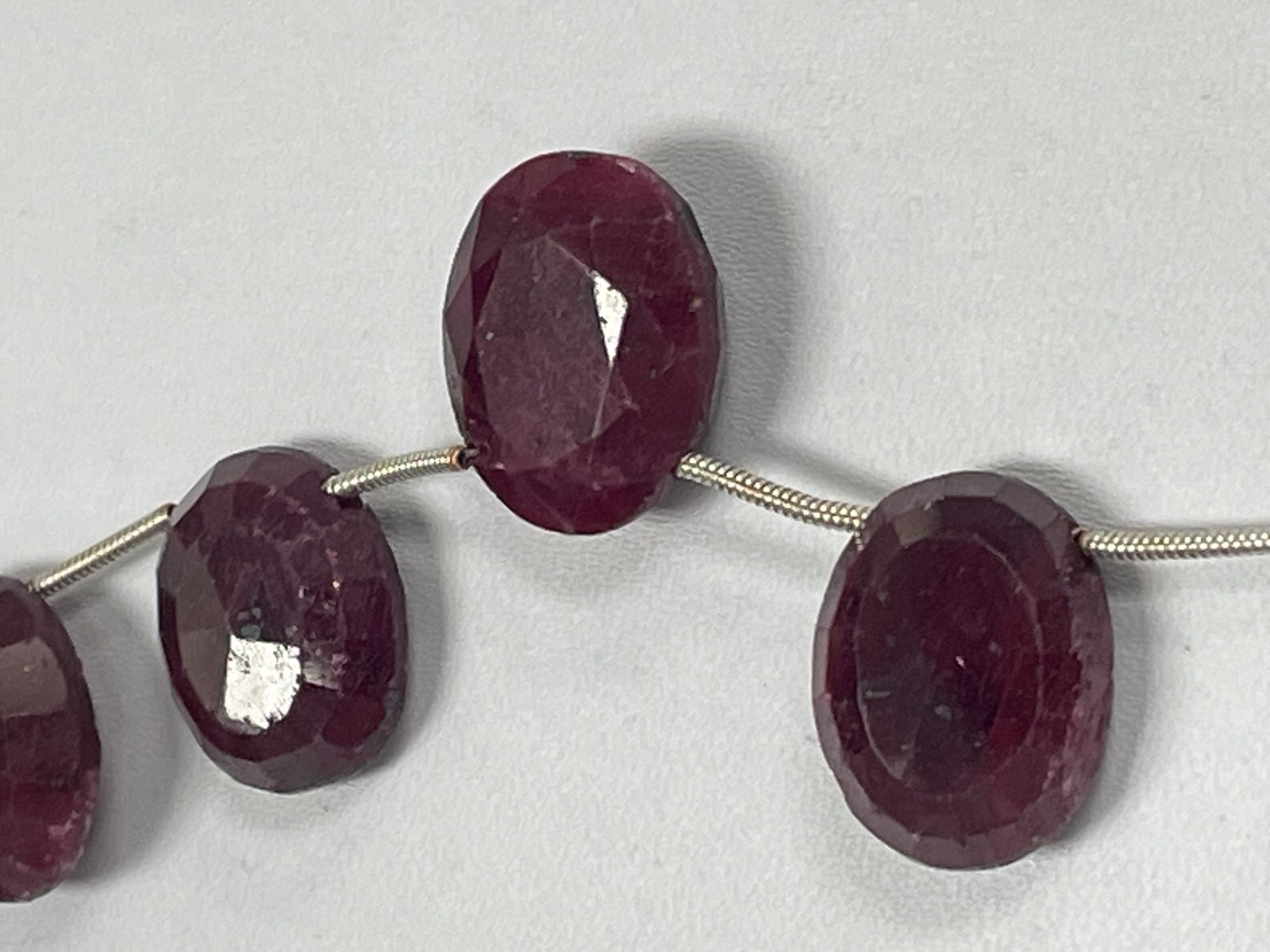 Dyed Ruby Oval Step Cut Faceted