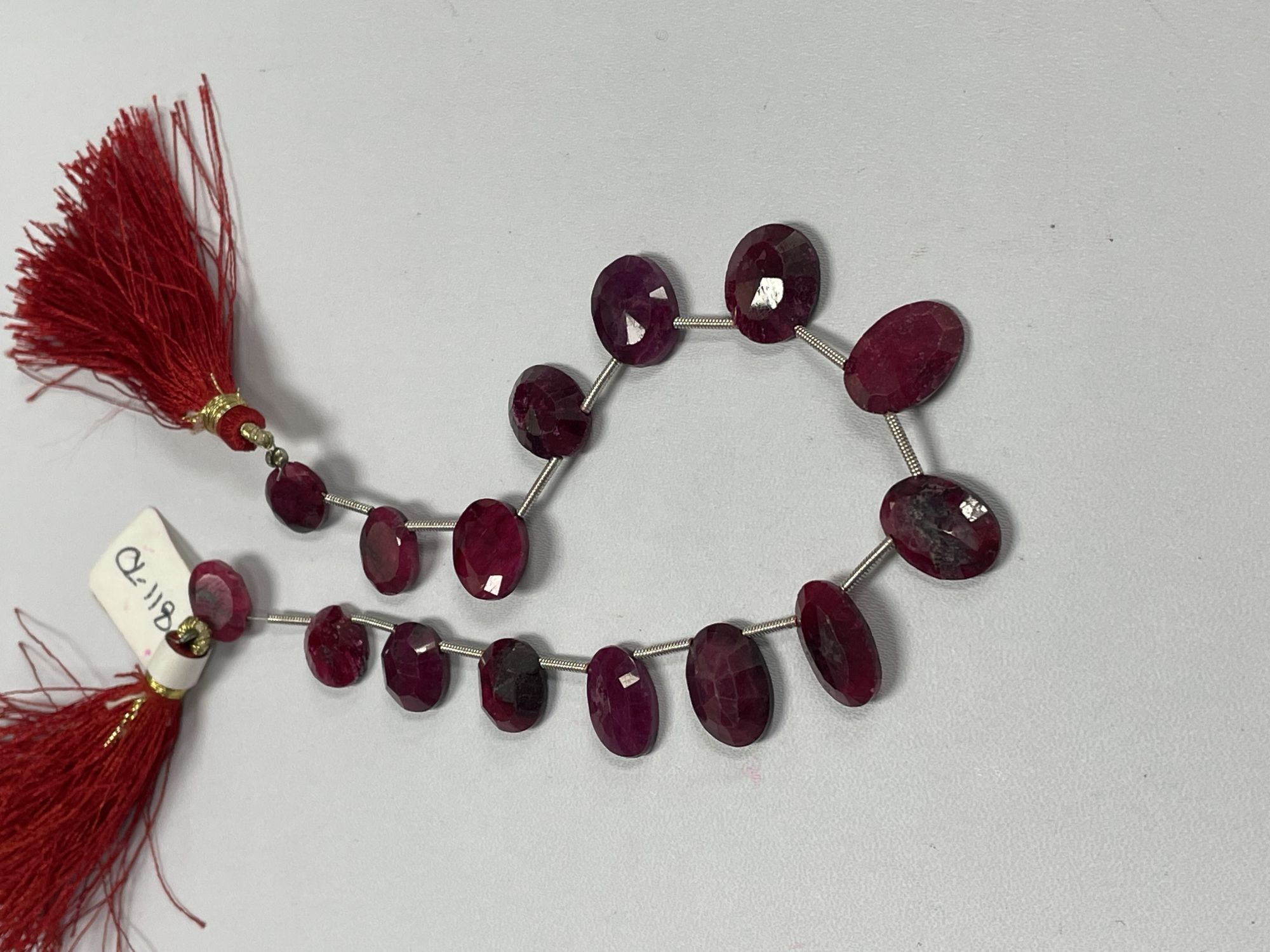 Dyed Ruby Oval Step Cut Faceted