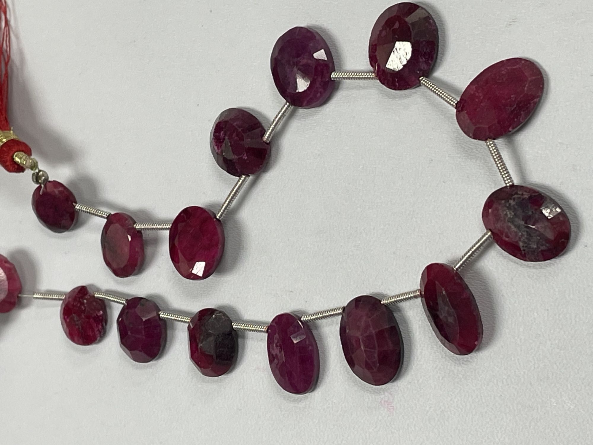 Dyed Ruby Oval Step Cut Faceted